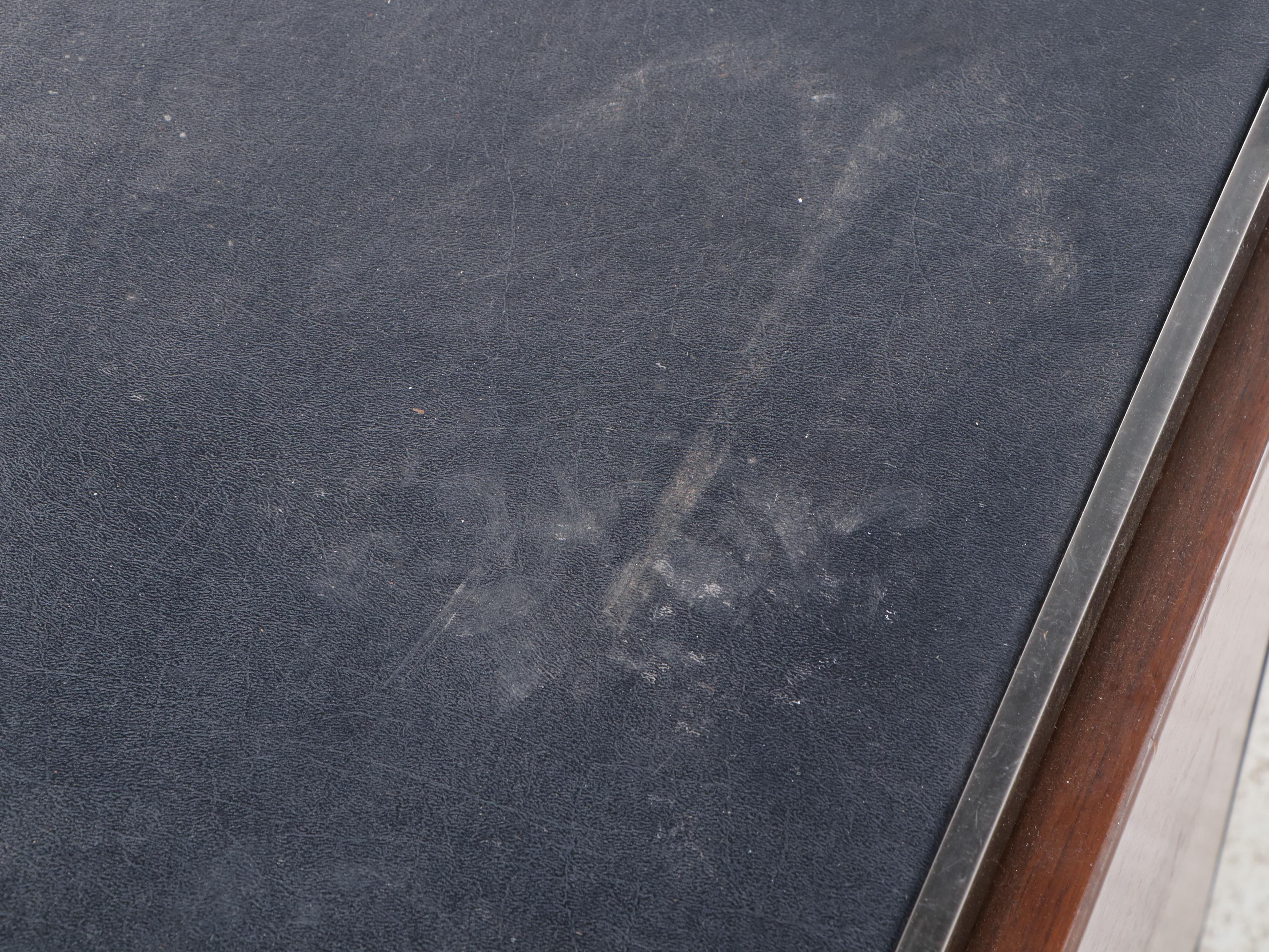 Mid Century Modern Walnut and Metal Office Cabinet, Mid-20th Century