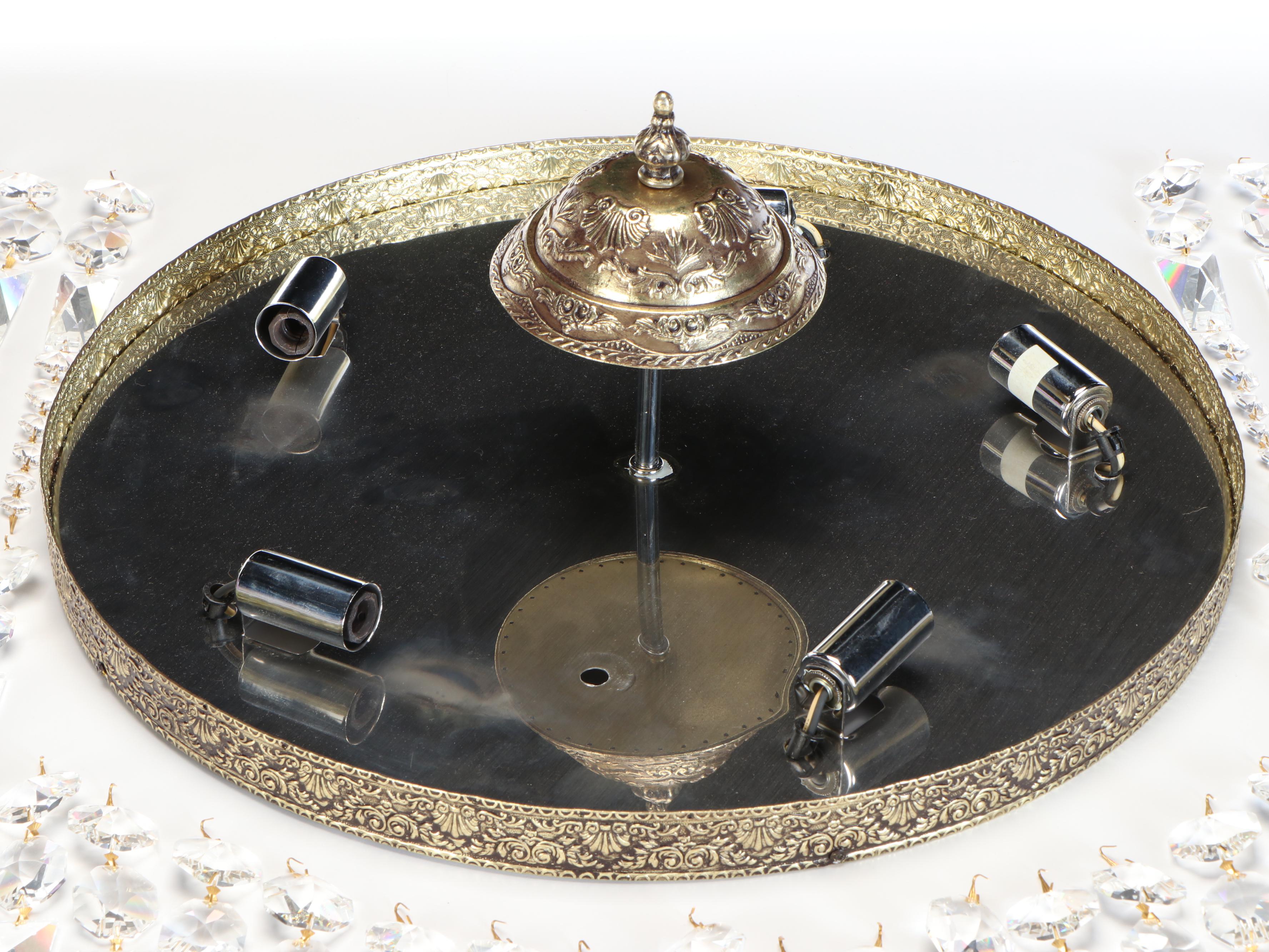 Cincinnati Music Hall Architectural Salvage Crystal Dome Ceiling Light