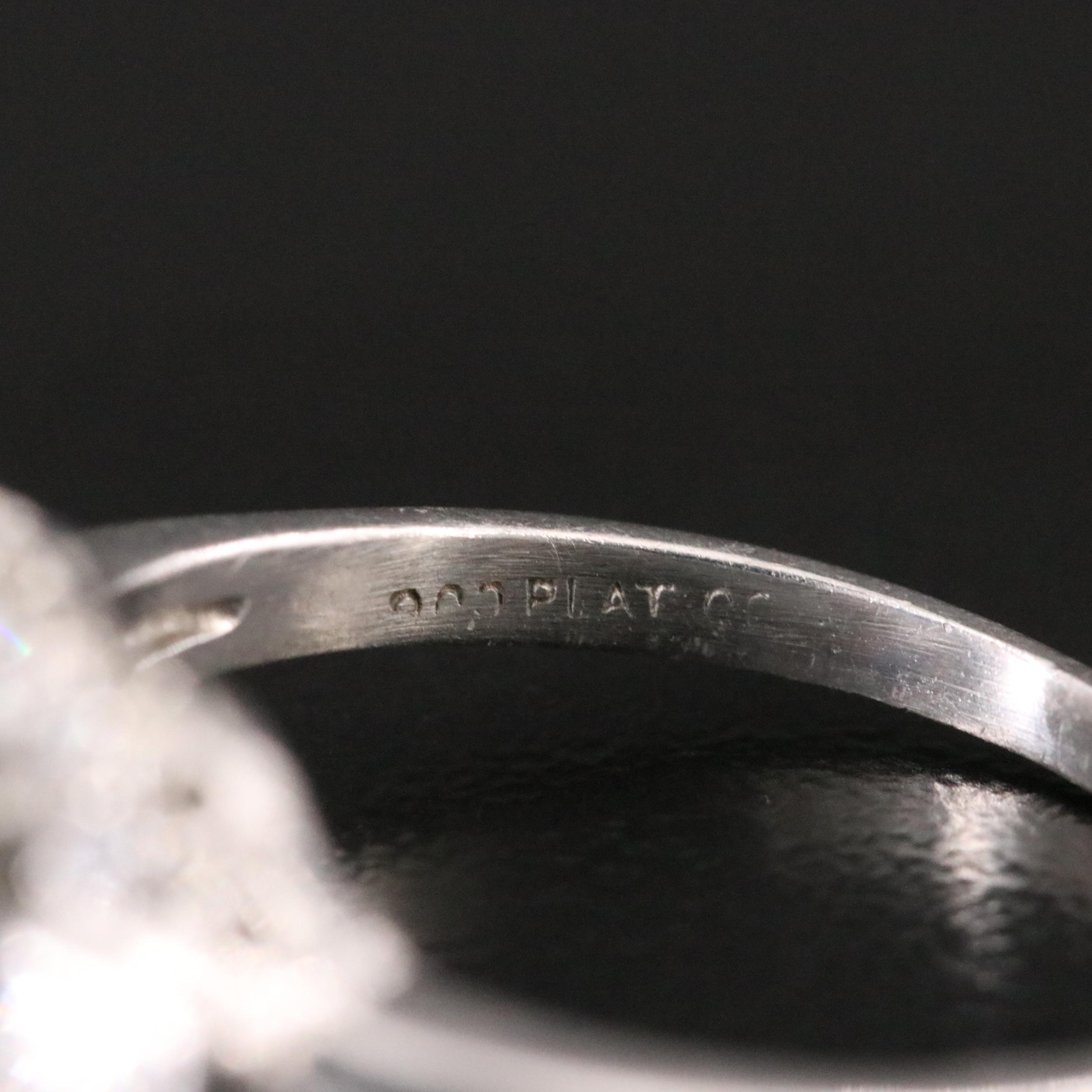 Vintage Platinum Sapphire and Diamond Ring