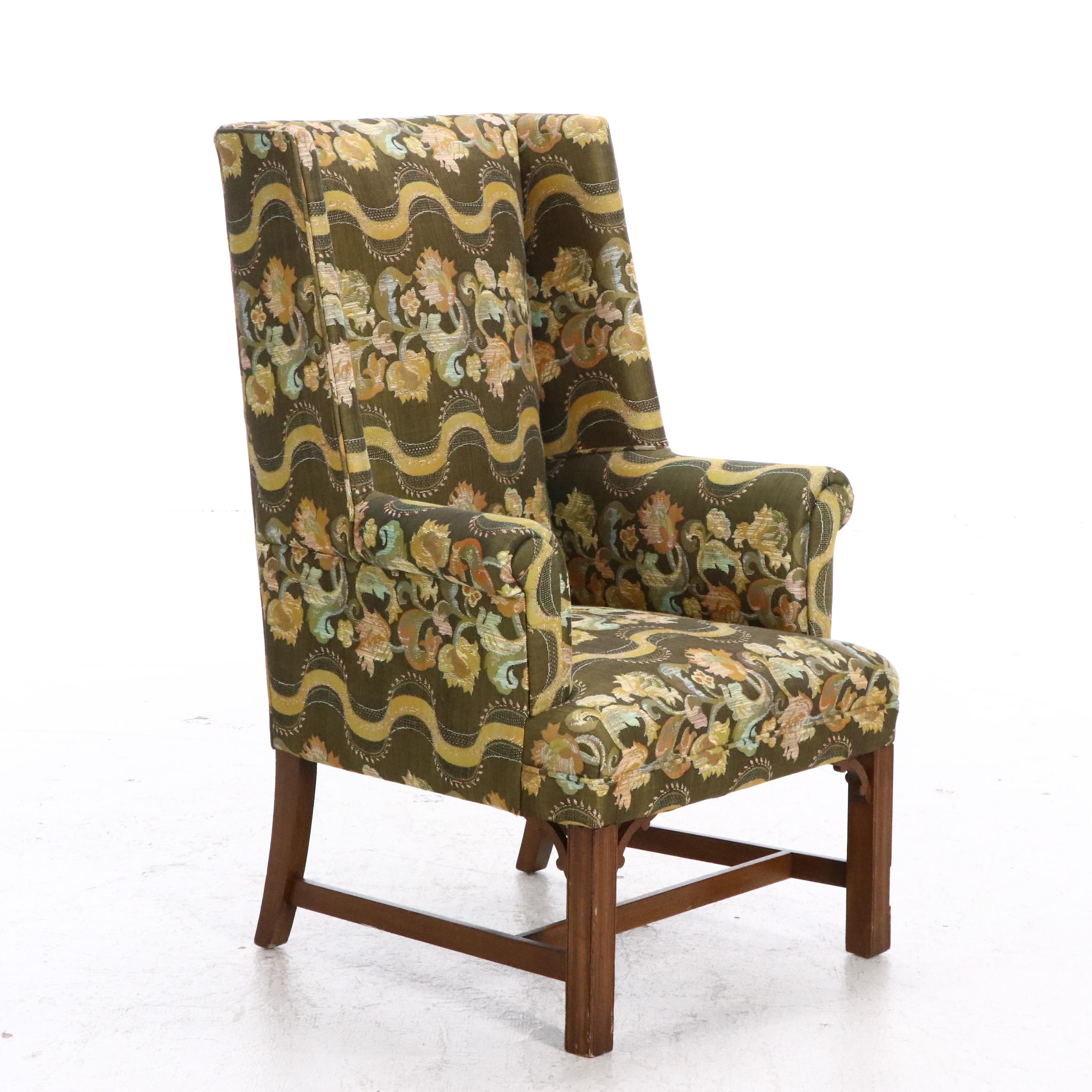 Federal Style Upholstered Wingback Chair, Mid-20th Century