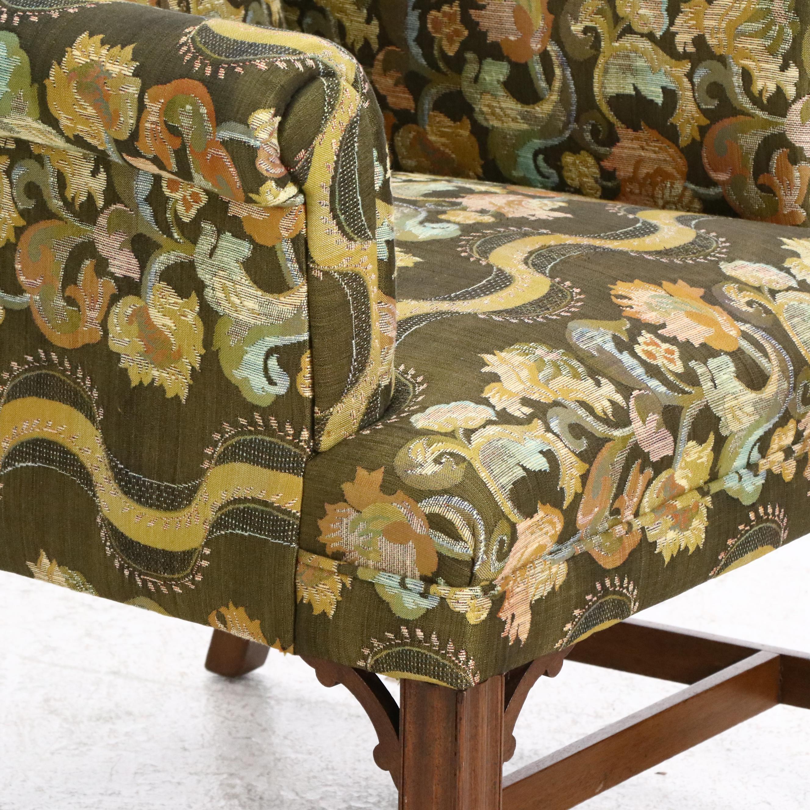 Federal Style Upholstered Wingback Chair, Mid-20th Century