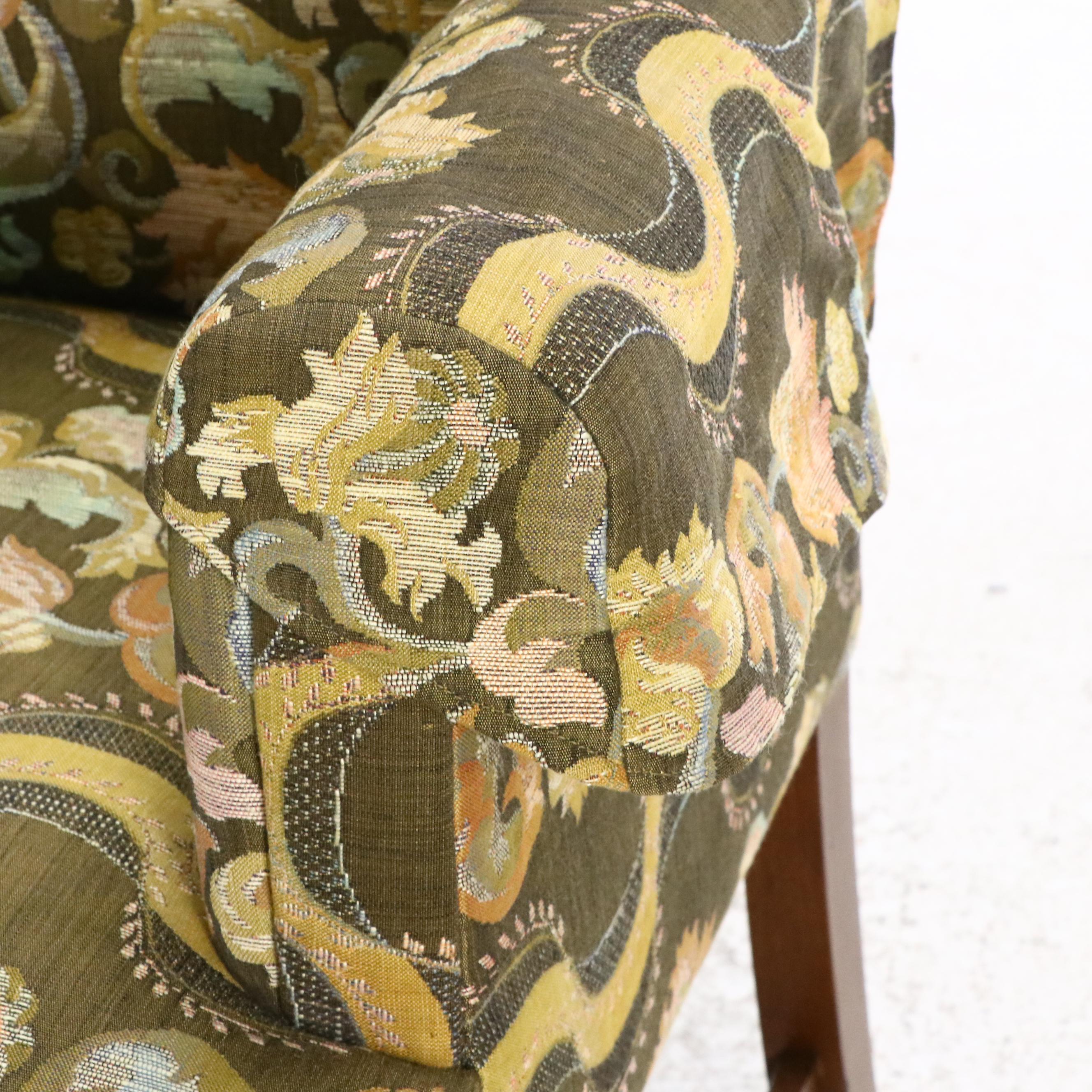 Federal Style Upholstered Wingback Chair, Mid-20th Century