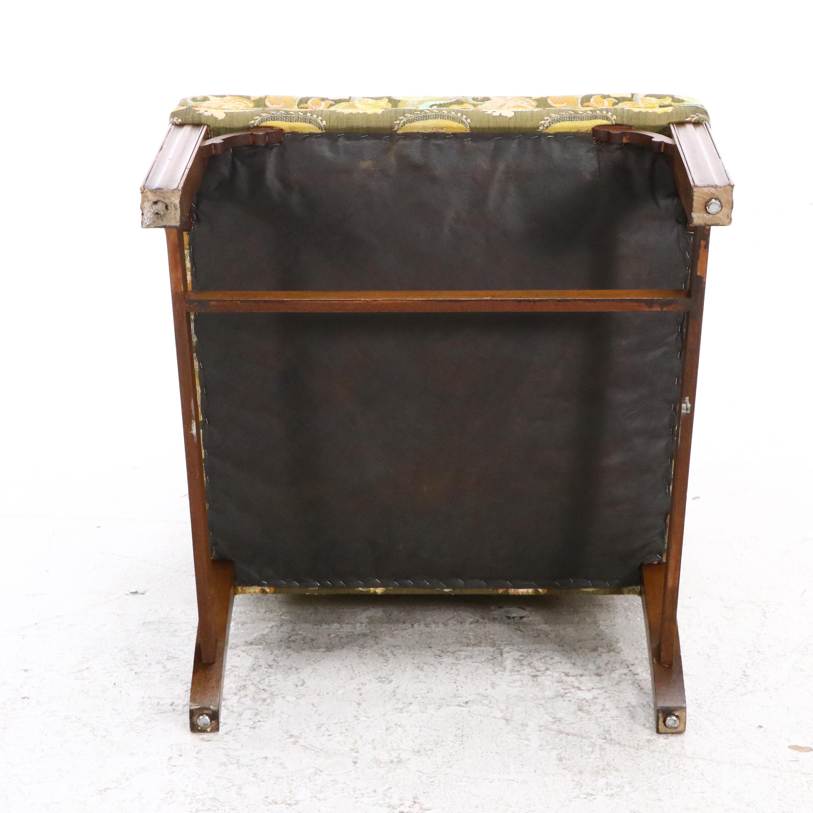 Federal Style Upholstered Wingback Chair, Mid-20th Century