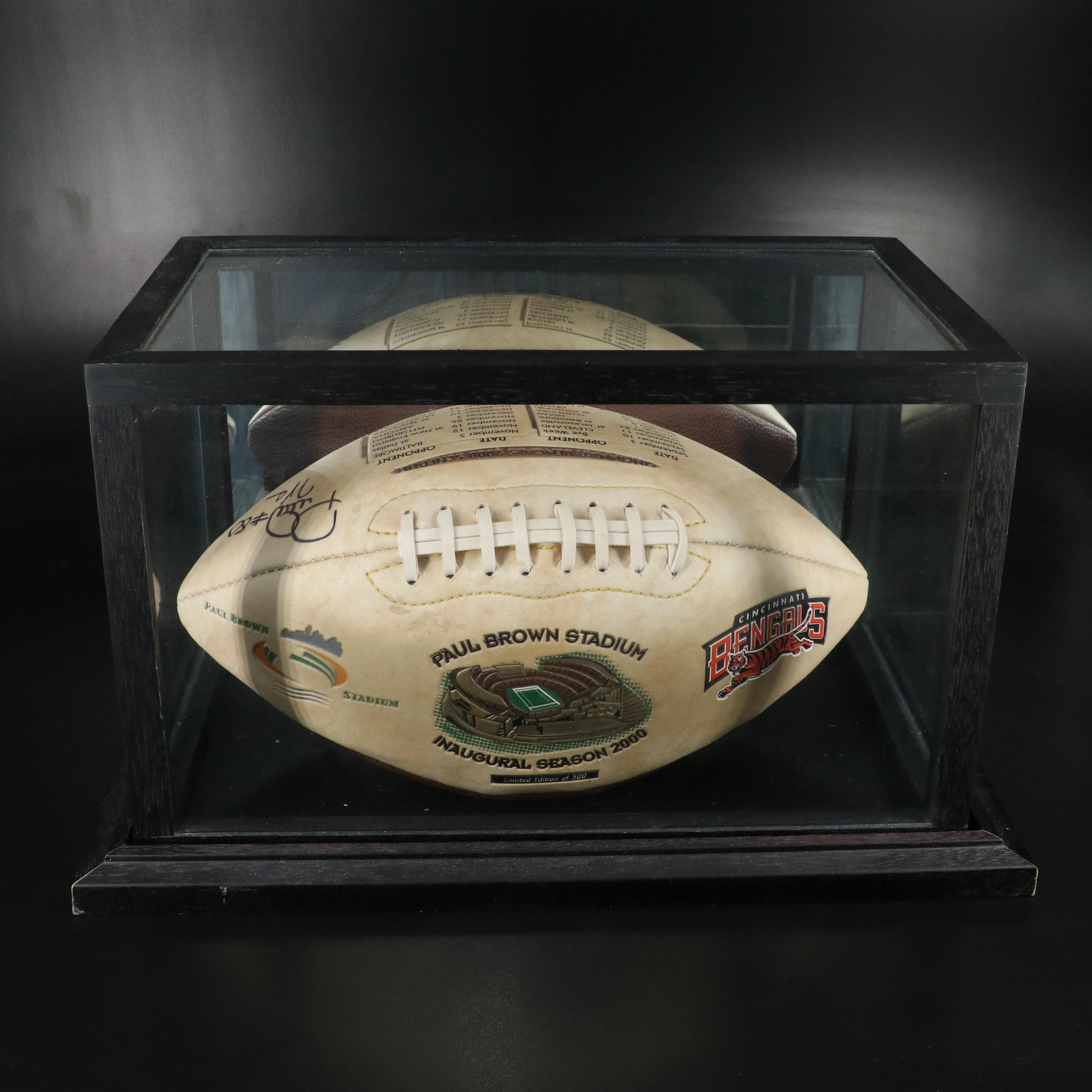 Peter Warrick Signed Limited Edition Paul Brown Stadium Football with Display