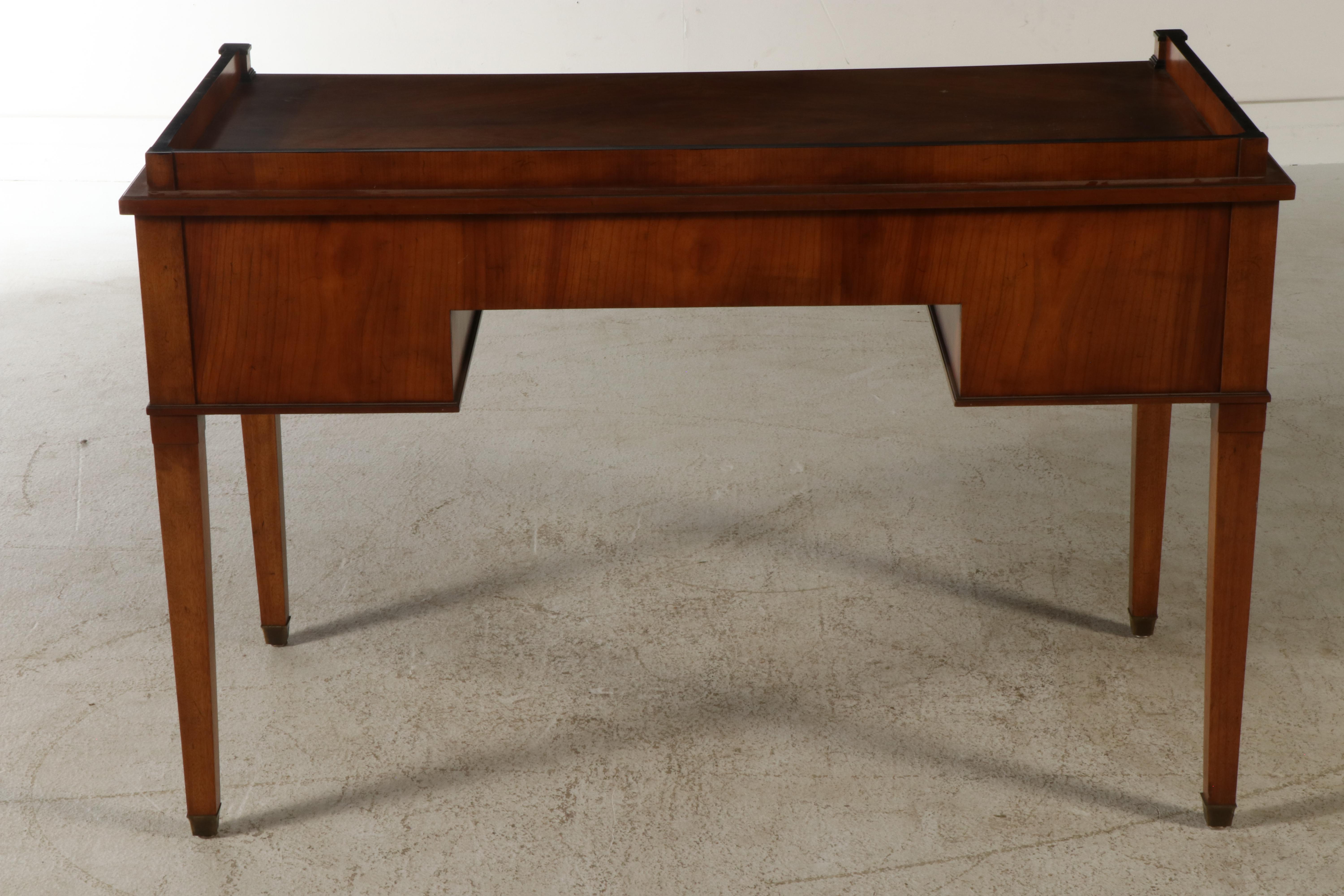 Hollywood Regency Style Wooden Desk and Chair, Mid-20th Century
