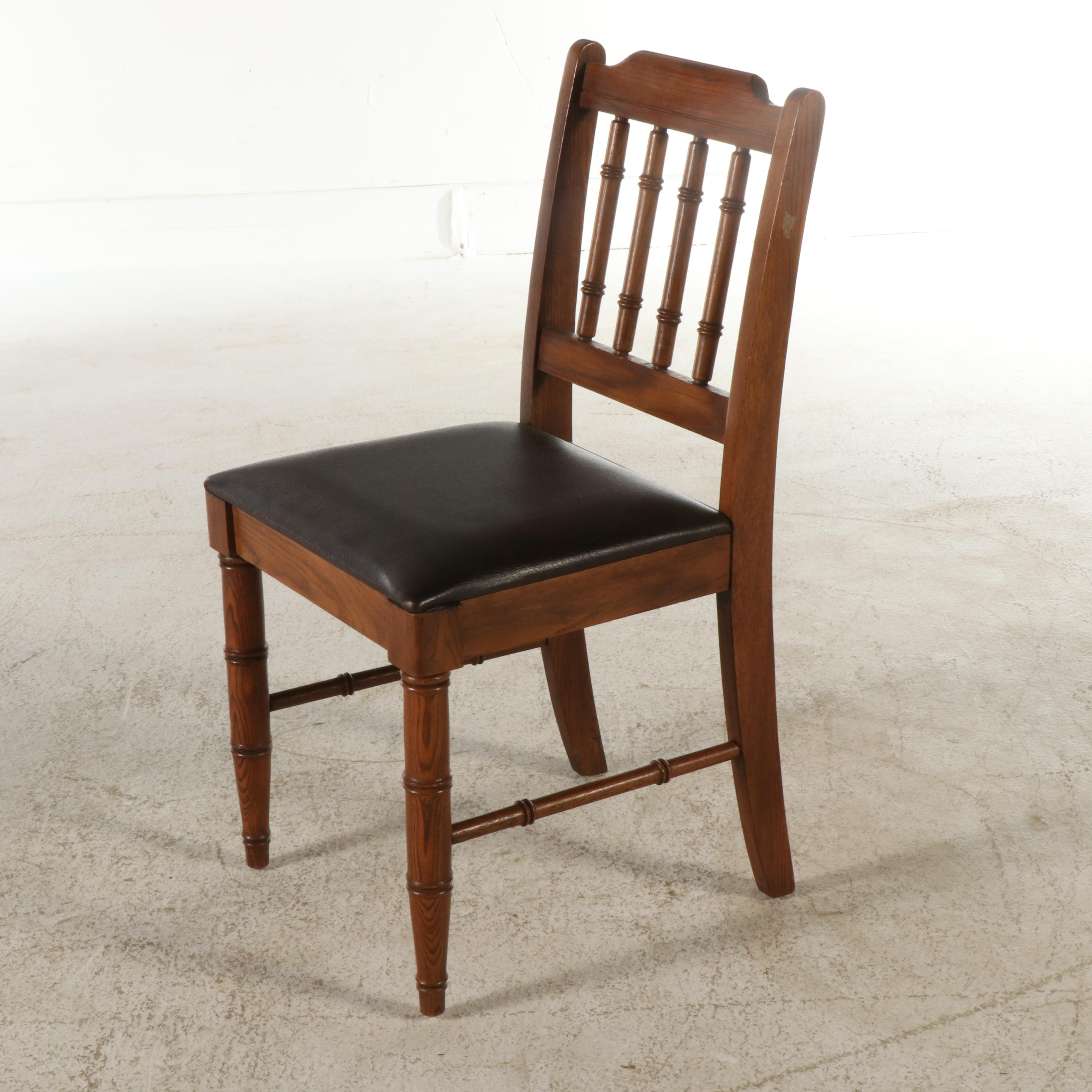 Hollywood Regency Style Wooden Desk and Chair, Mid-20th Century