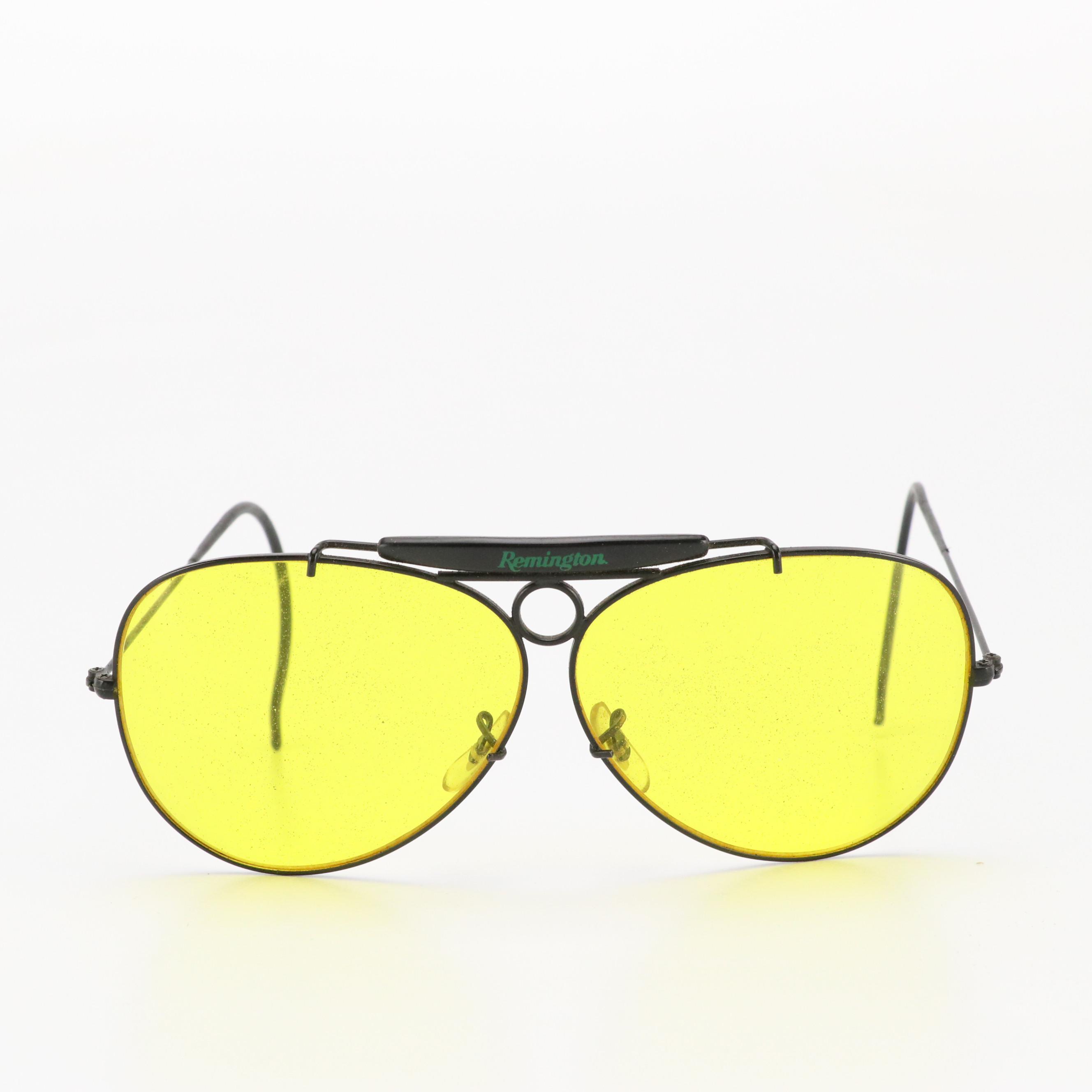 Remington Yellow Lens Aviator Shooting Glasses in Case
