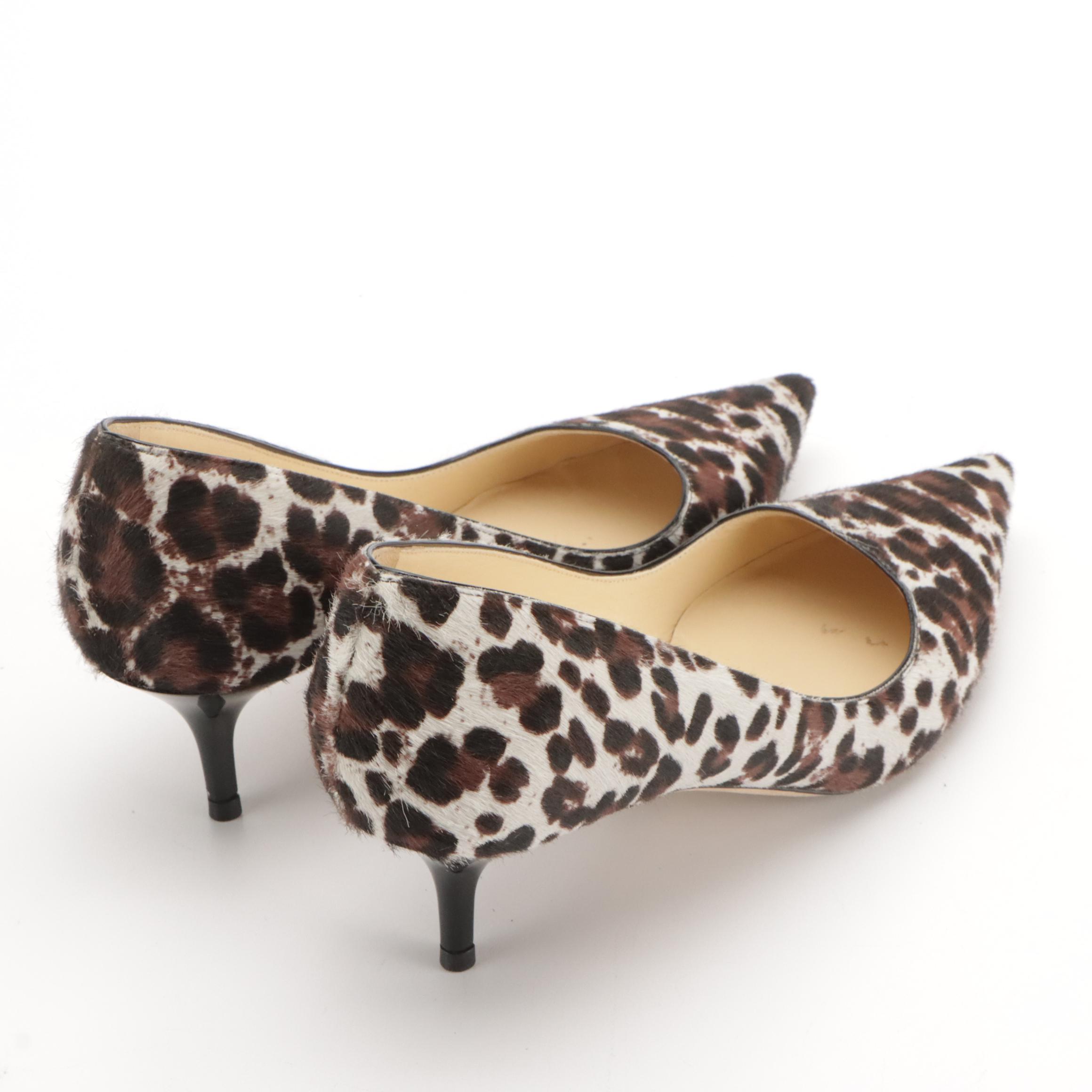 Jimmy Choo Leopard Printed Pony Hair Low-Heel Pumps