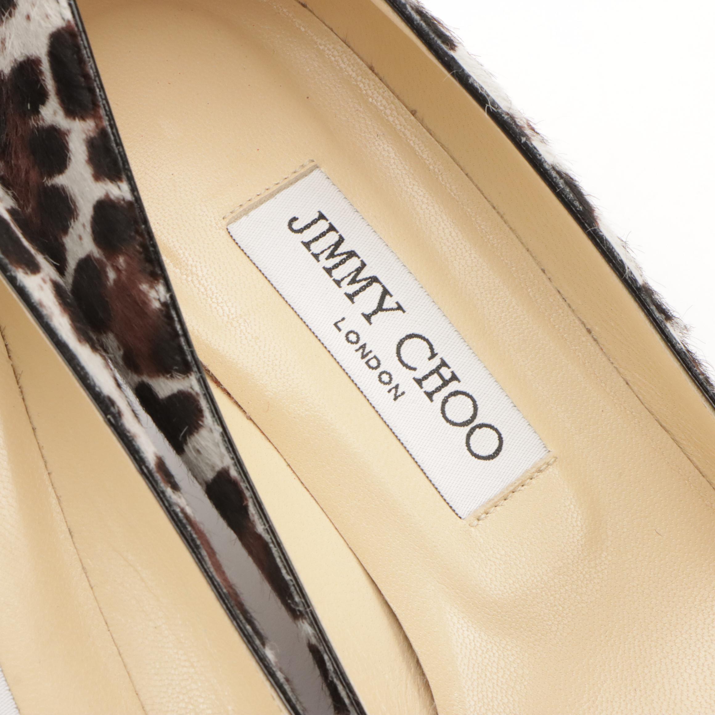Jimmy Choo Leopard Printed Pony Hair Low-Heel Pumps