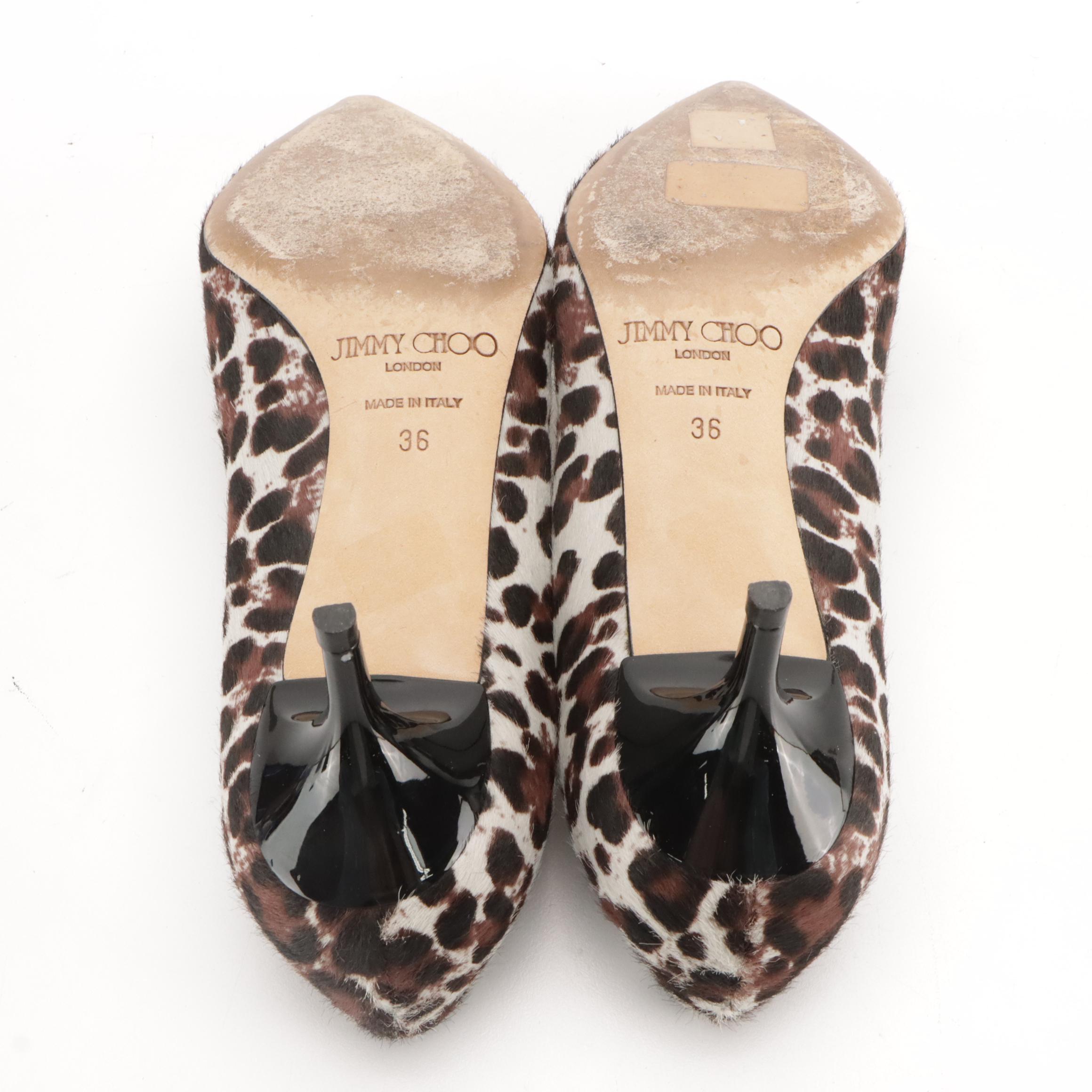 Jimmy Choo Leopard Printed Pony Hair Low-Heel Pumps