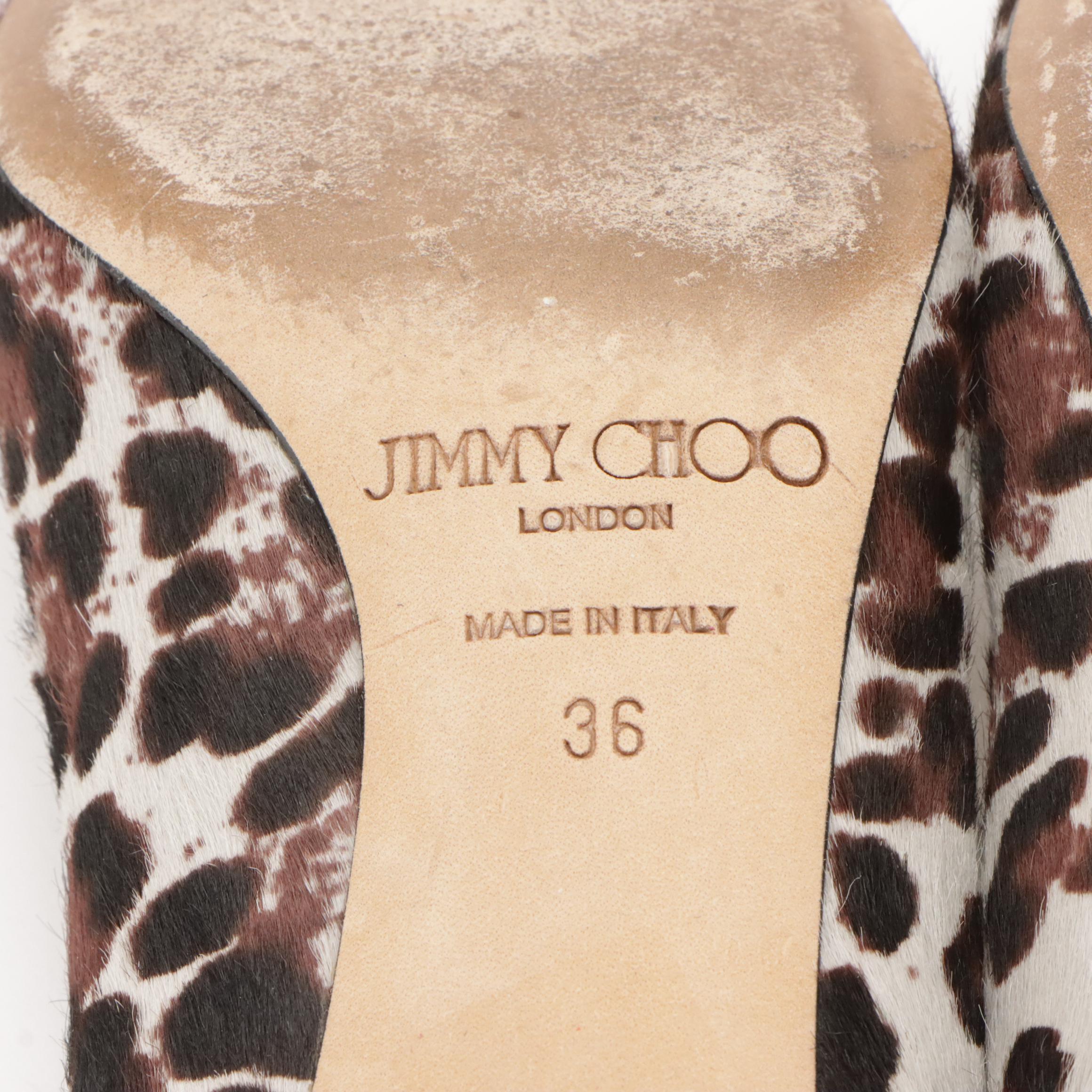 Jimmy Choo Leopard Printed Pony Hair Low-Heel Pumps