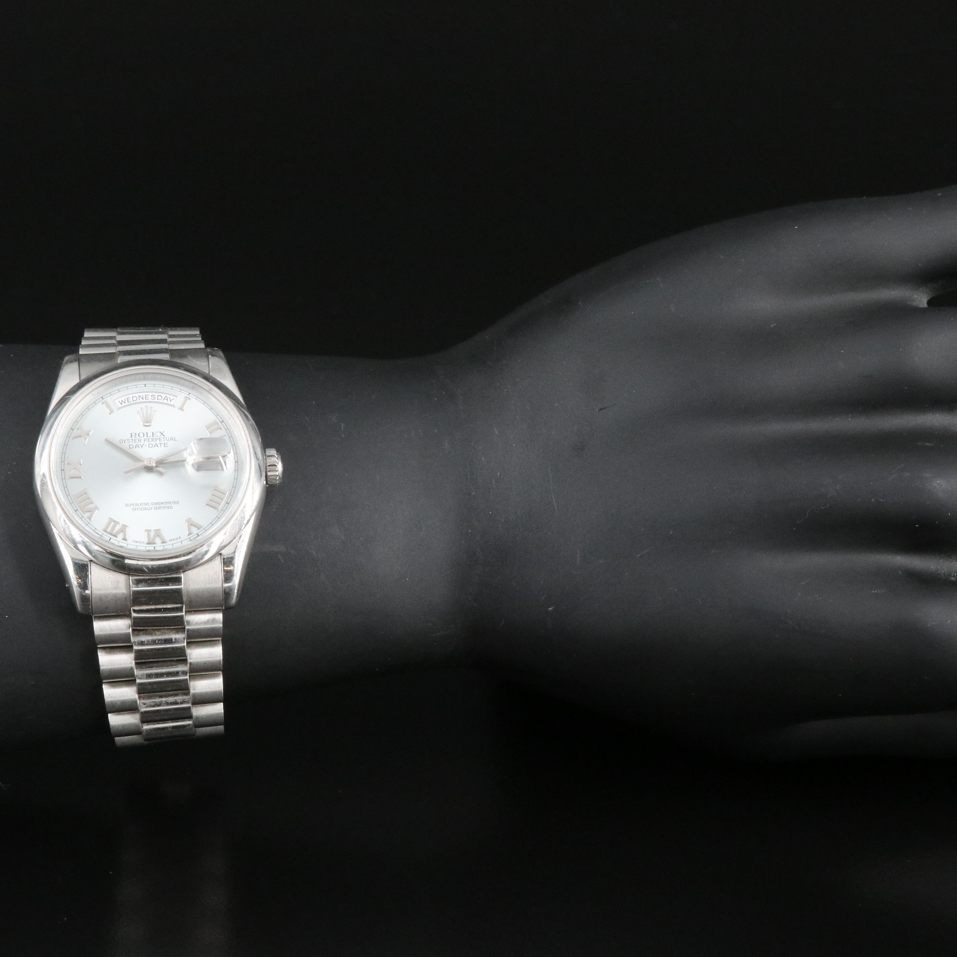 Rolex Day-Date 118206 Ice Blue 36mm Platinum Automatic Watch