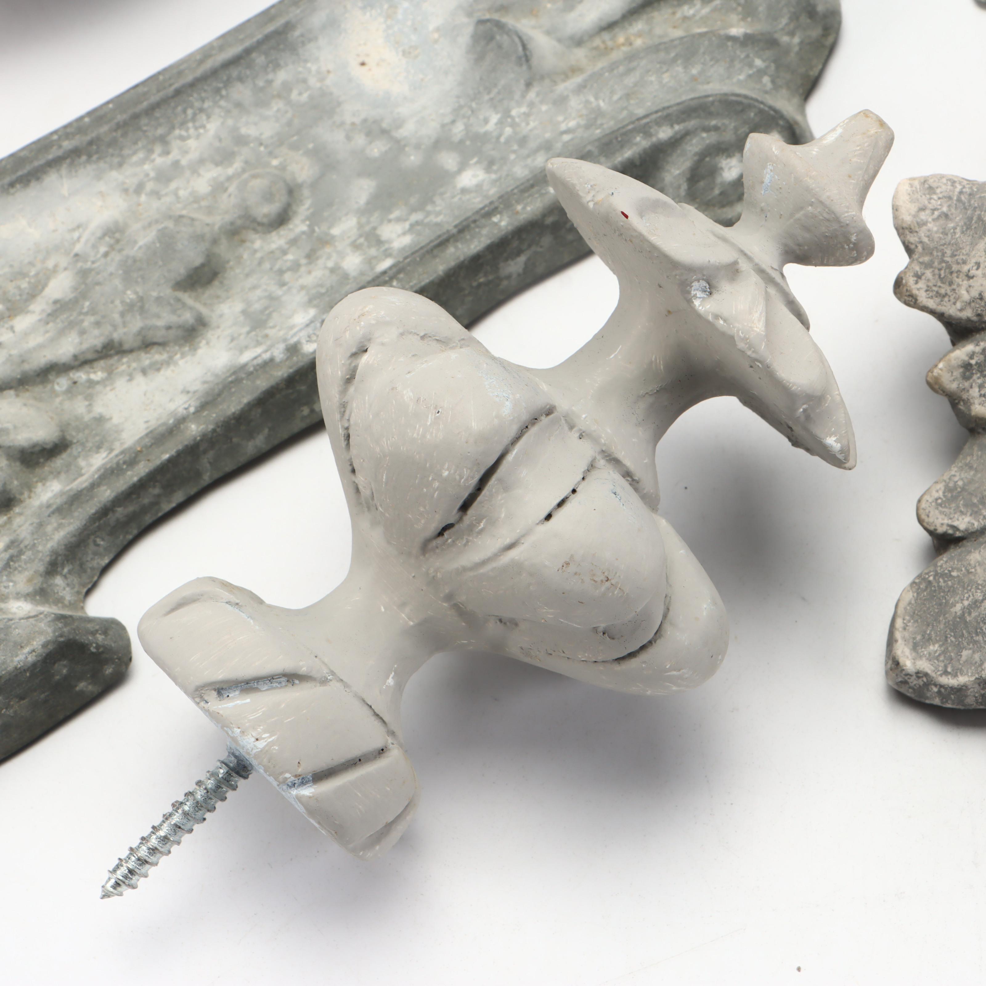 Wooden Banister Finials and End Caps with Wall Hangings and Ceramic Lidded Jars