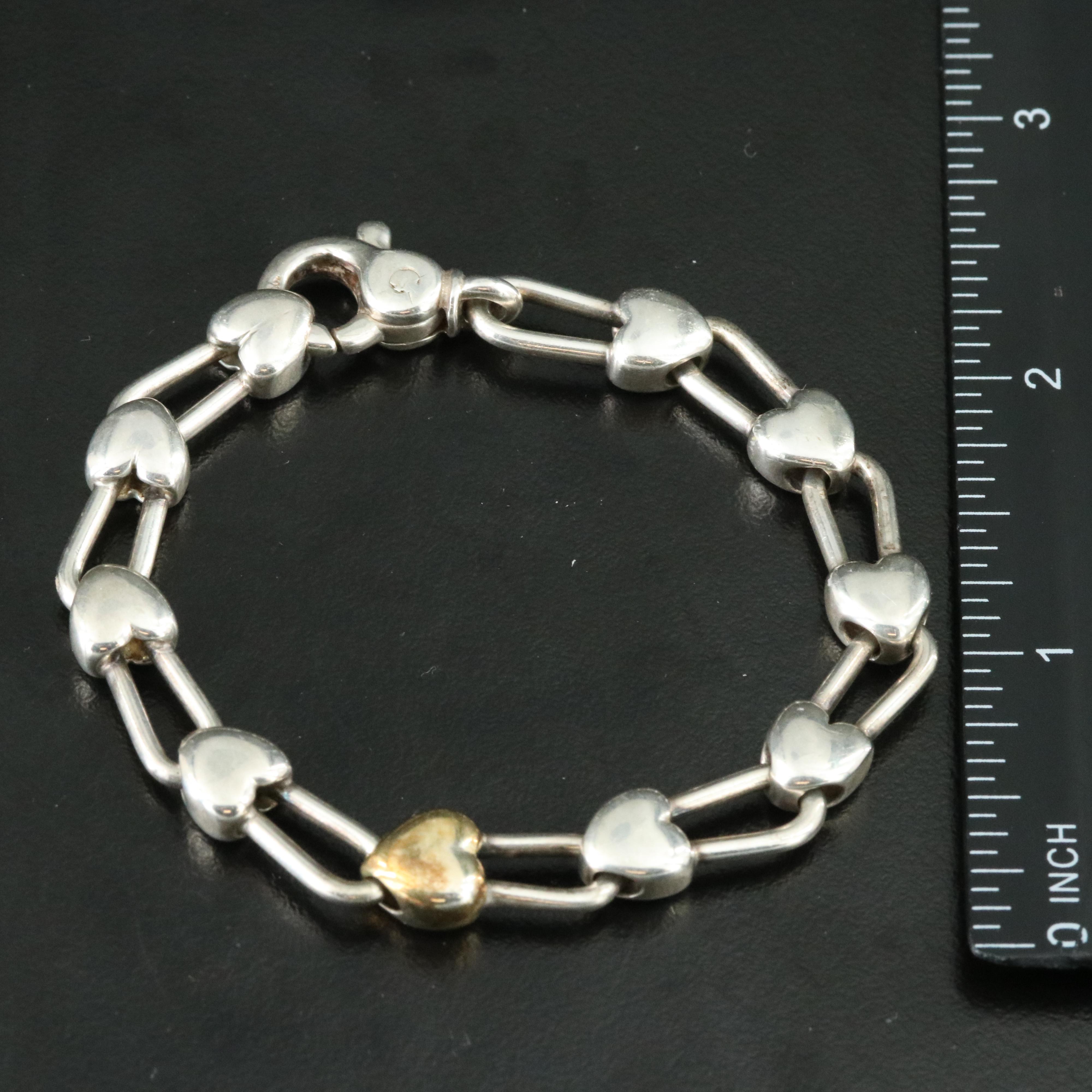 Tiffany & Co. Sterling Hearts Padlock Bracelet with 18K Accent