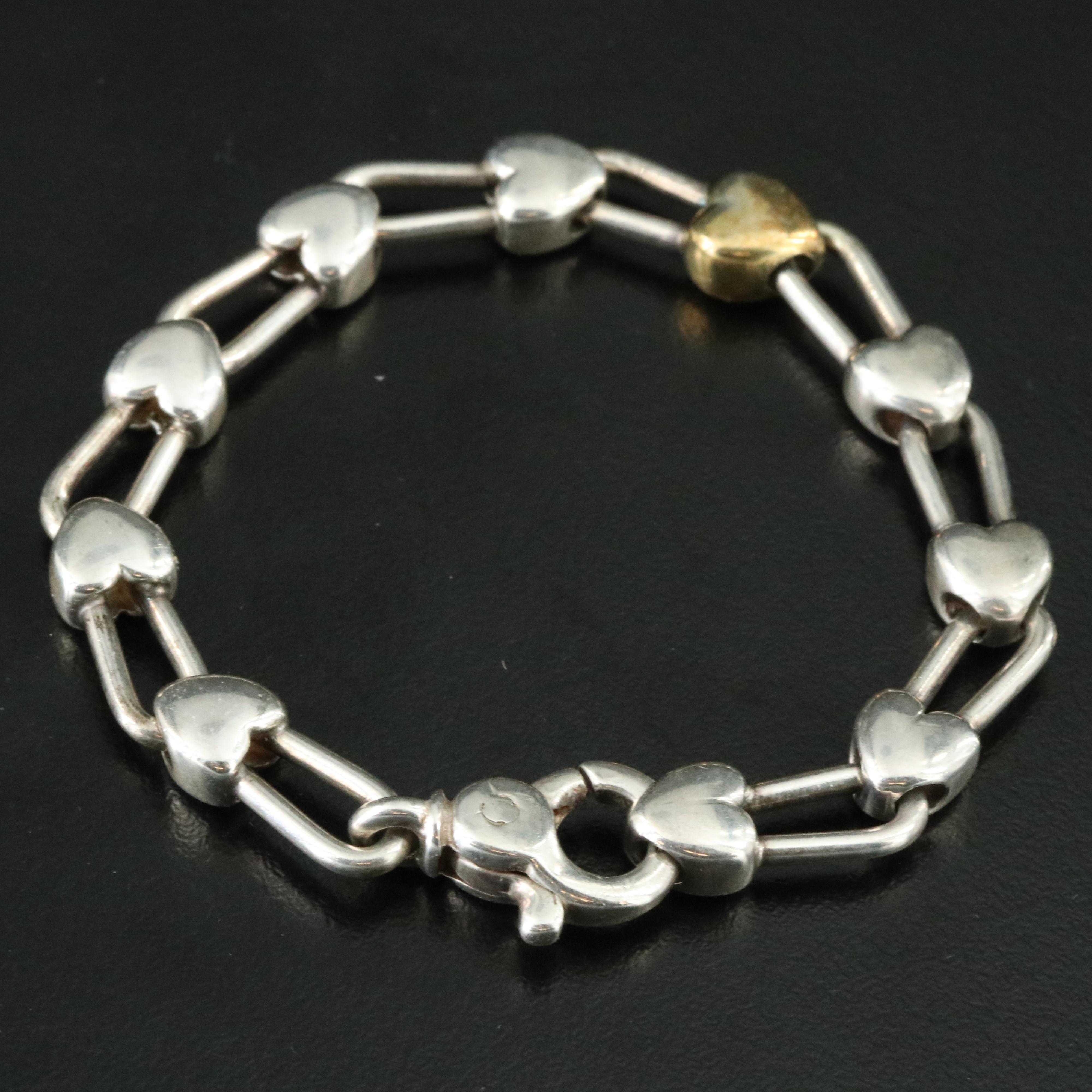 Tiffany & Co. Sterling Hearts Padlock Bracelet with 18K Accent