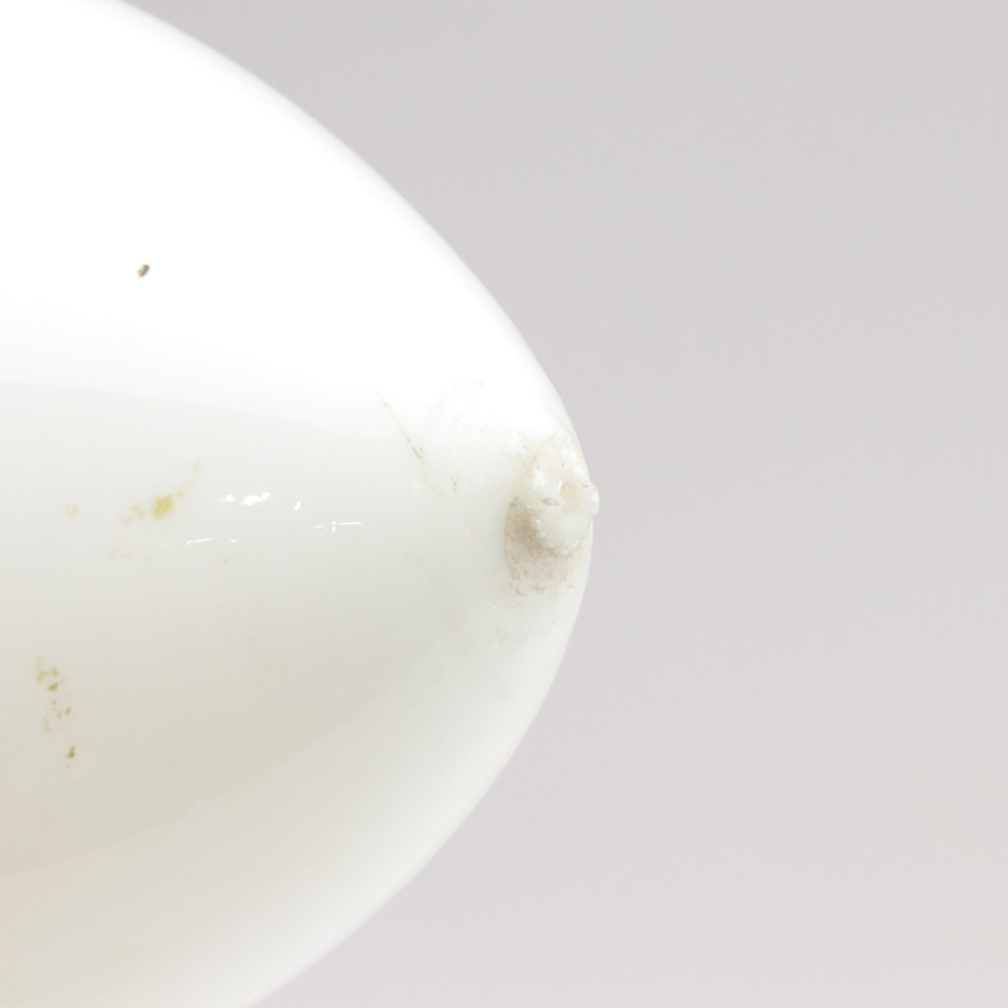 Victorian Milk Glass Hand-Painted Easter Eggs in Basket, Late 19th/Early 20th