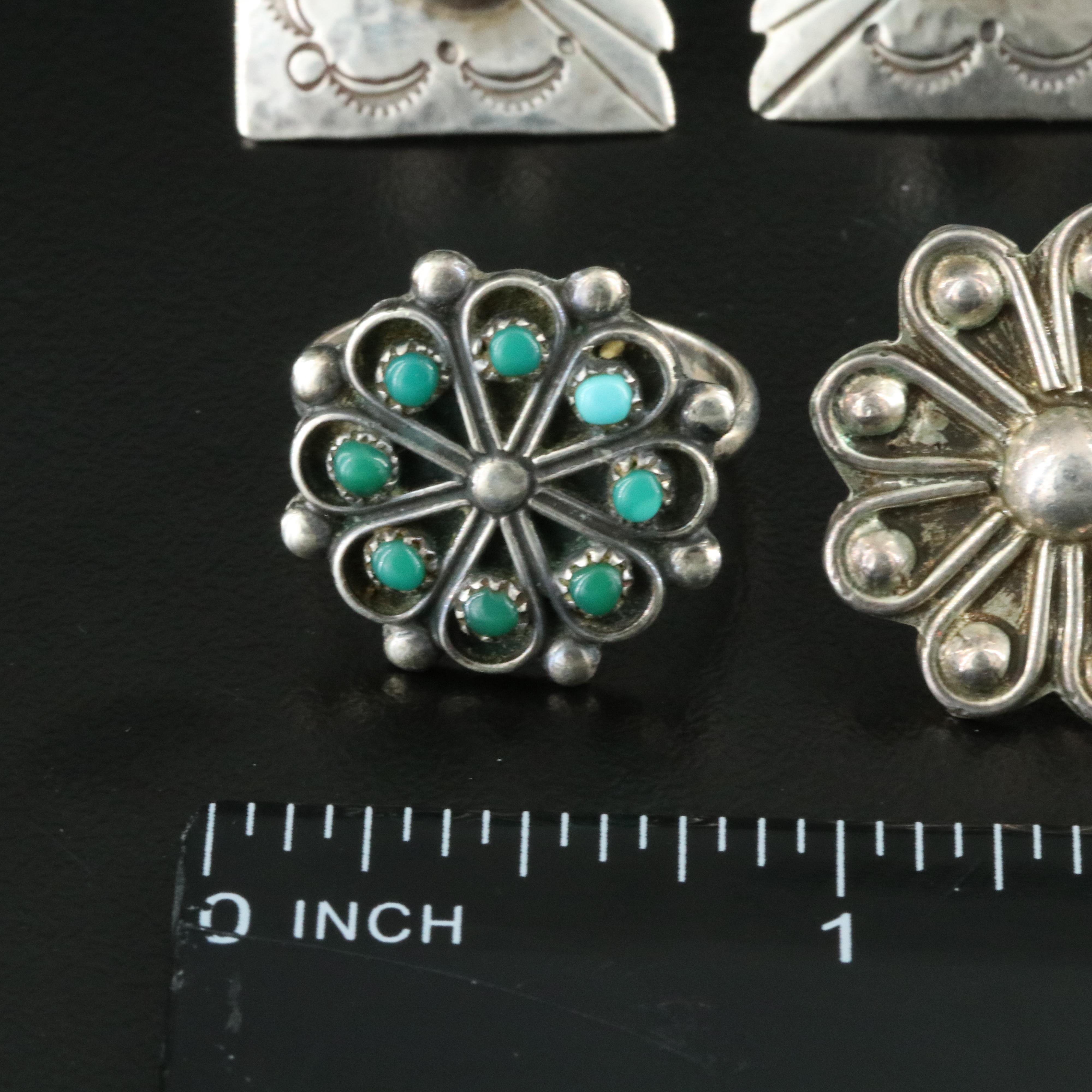 Sterling Turquoise Rings & Earrings Ft. Michael Nez Navajo & Robert Dishta Zuni