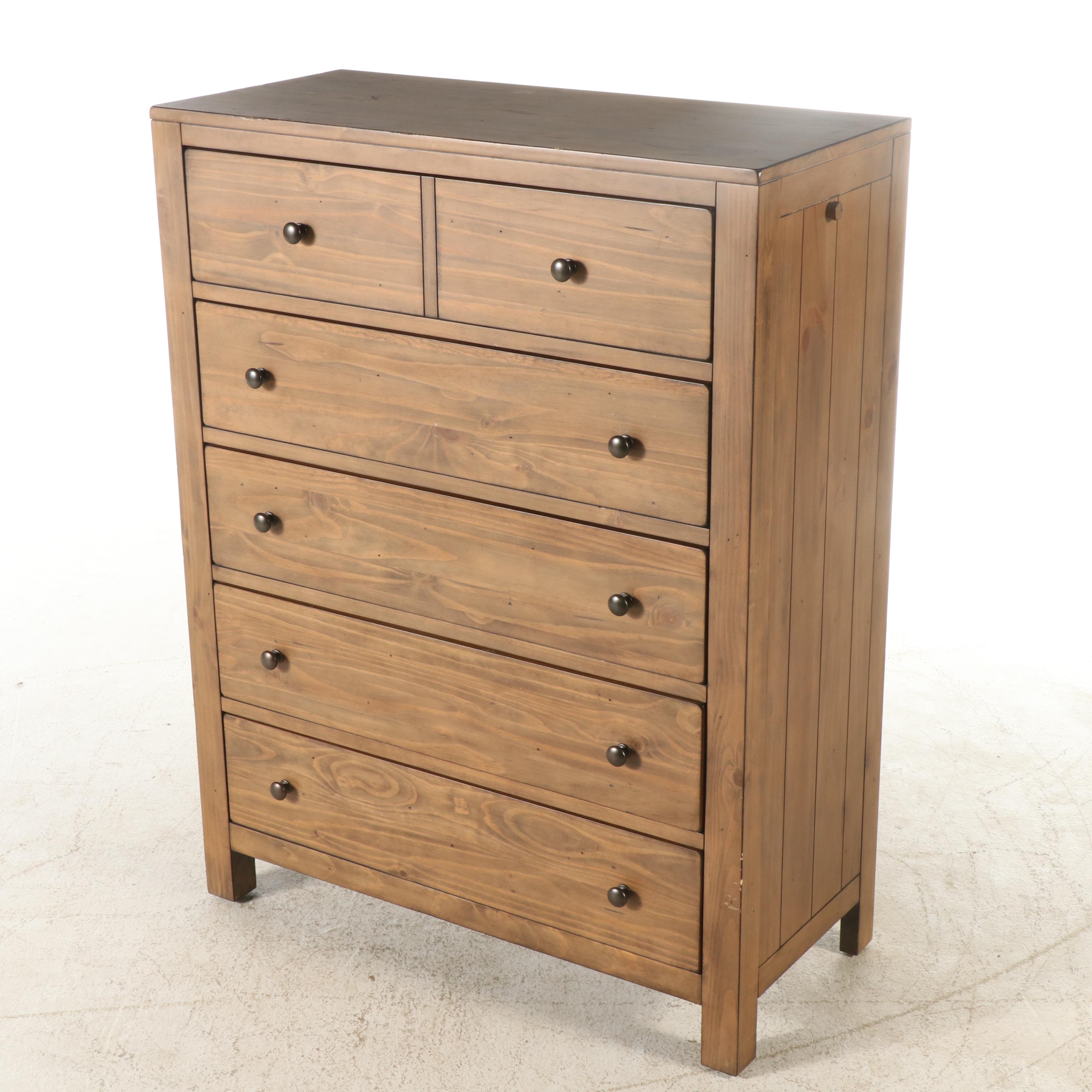 Contemporary Six-Drawer Wooden Chest