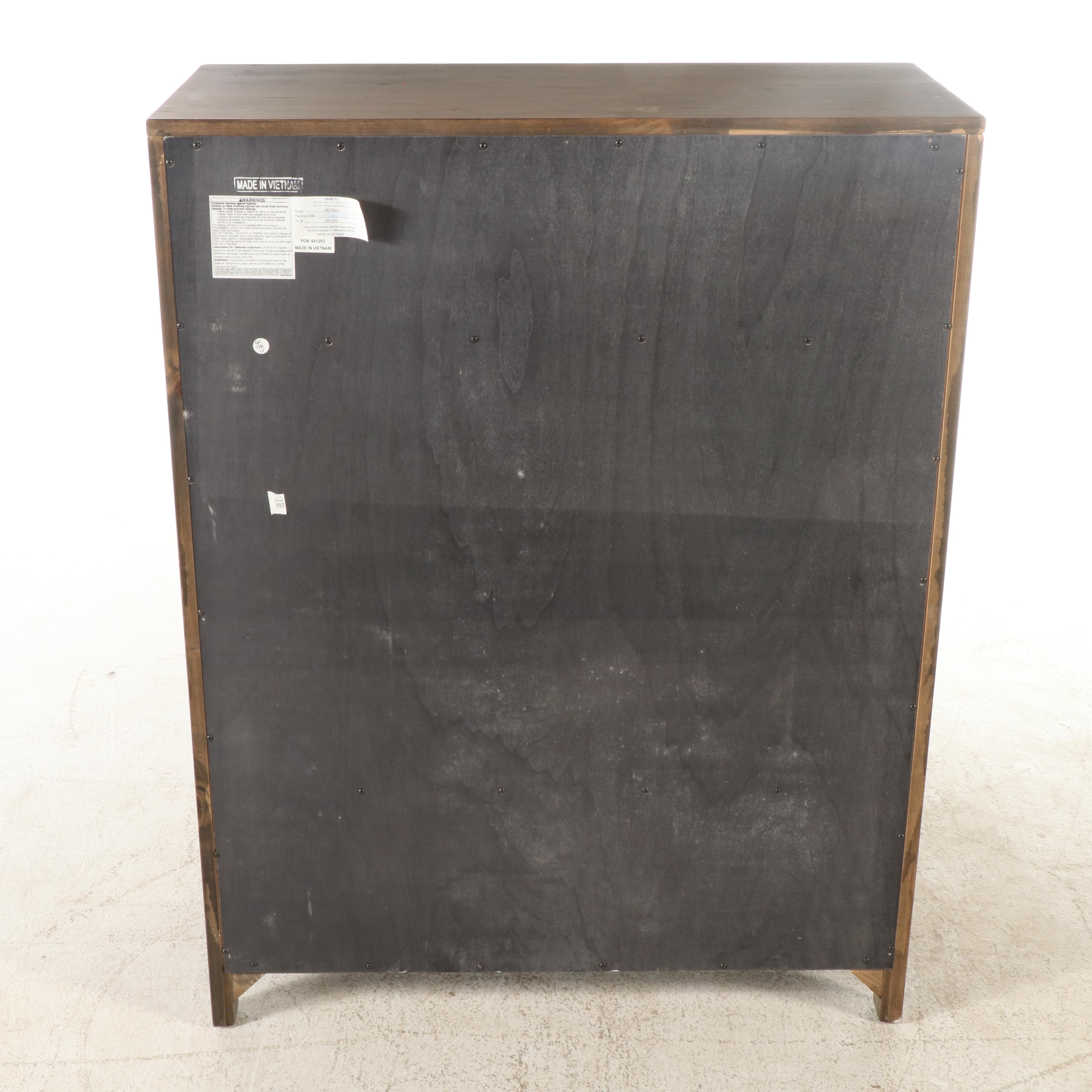 Contemporary Six-Drawer Wooden Chest