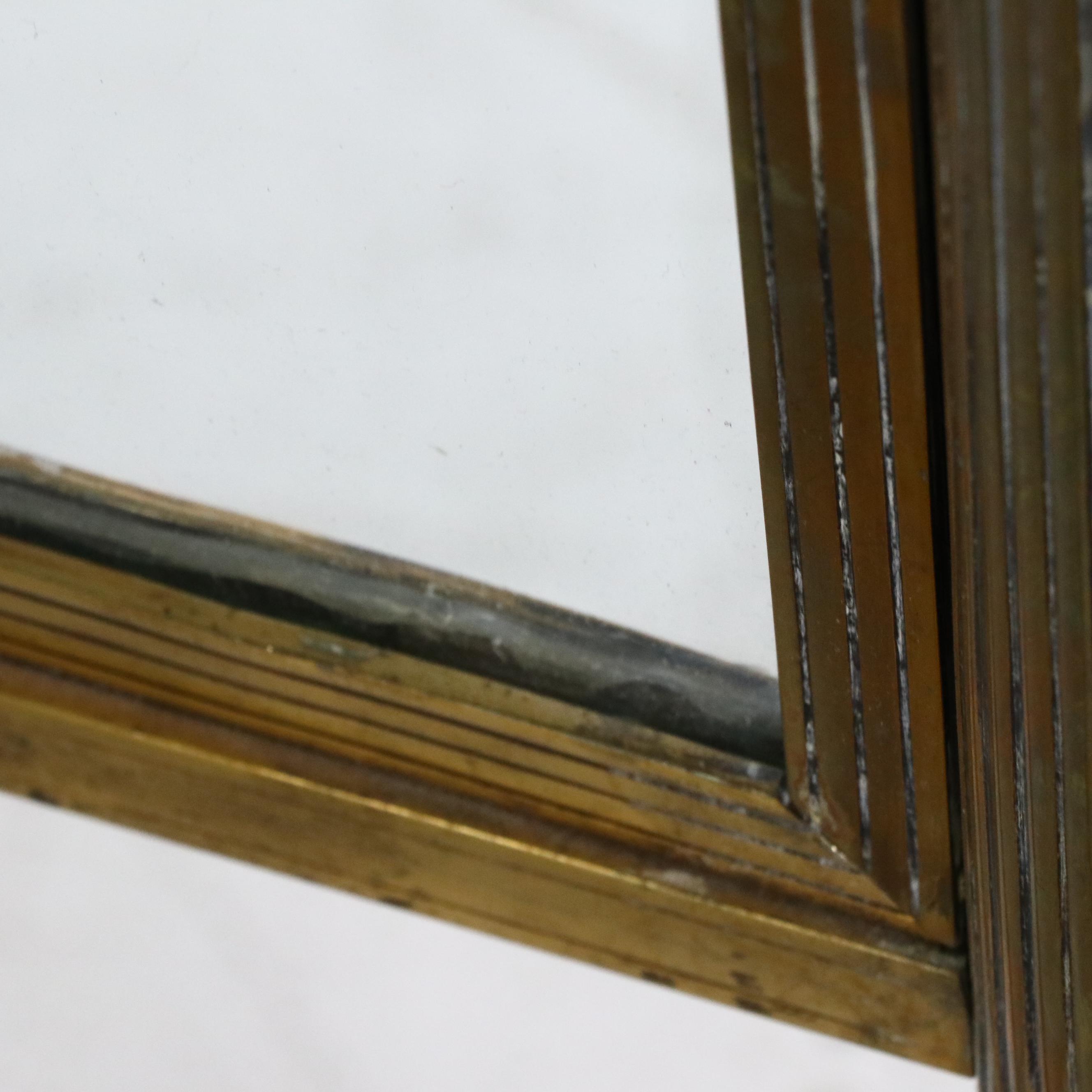 French Belle Époque Gilt Metal Full Size Bed with Glass Headboard