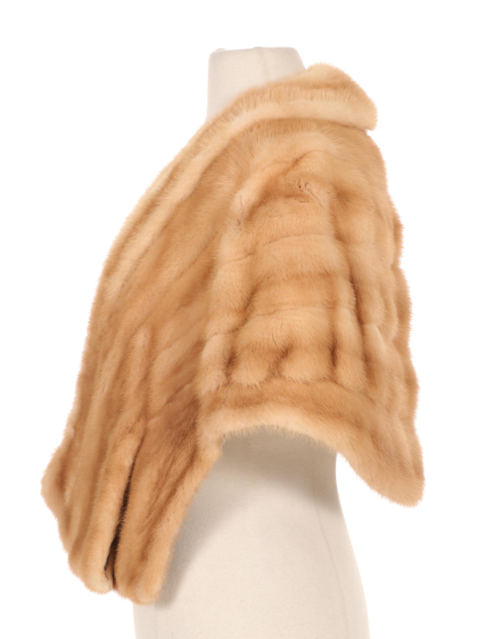 Emba Natural Pale Brown Mink Fur Stole