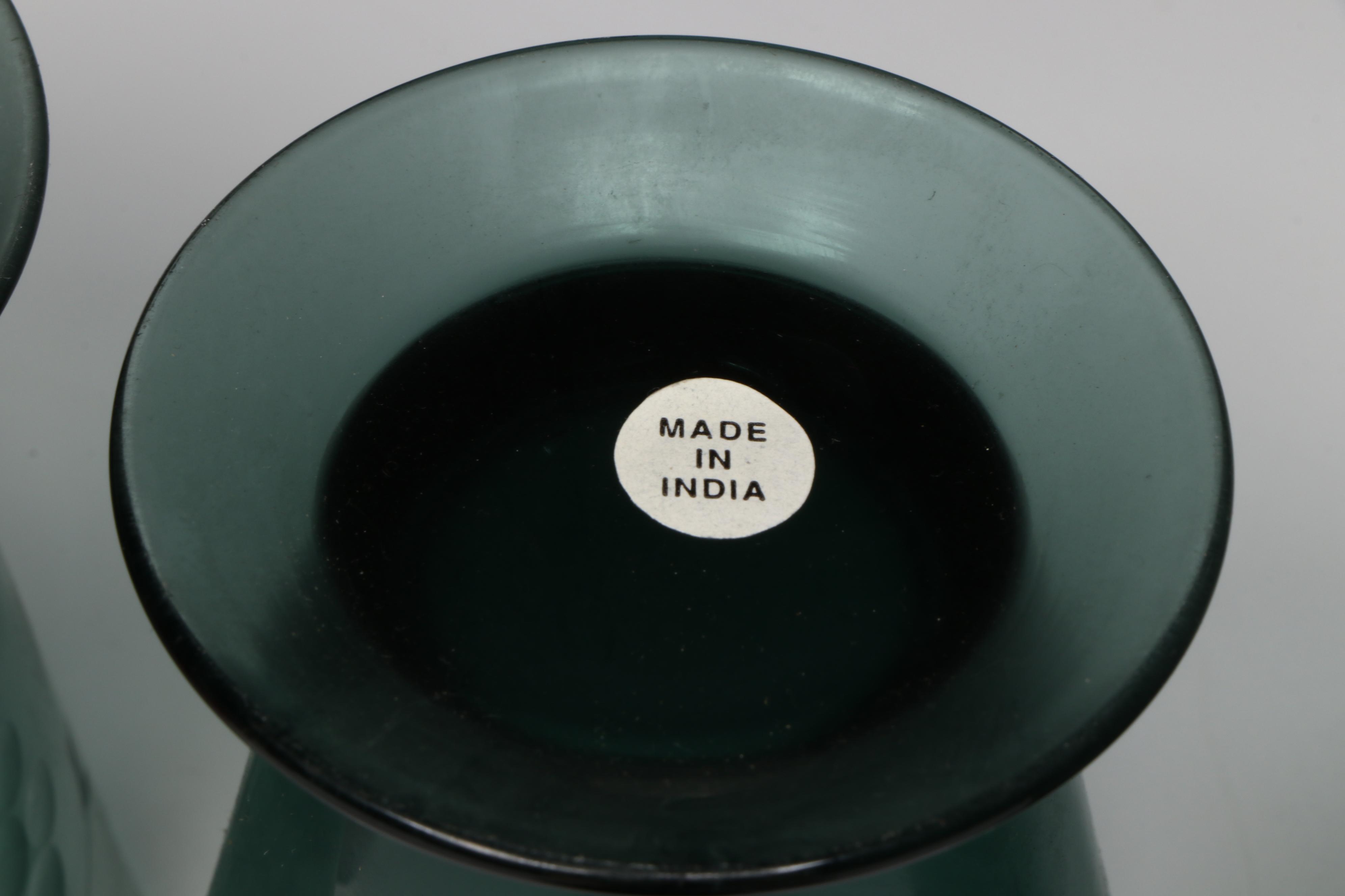 Amethyst and Smoke Glass Julep Cups with Grape Motif