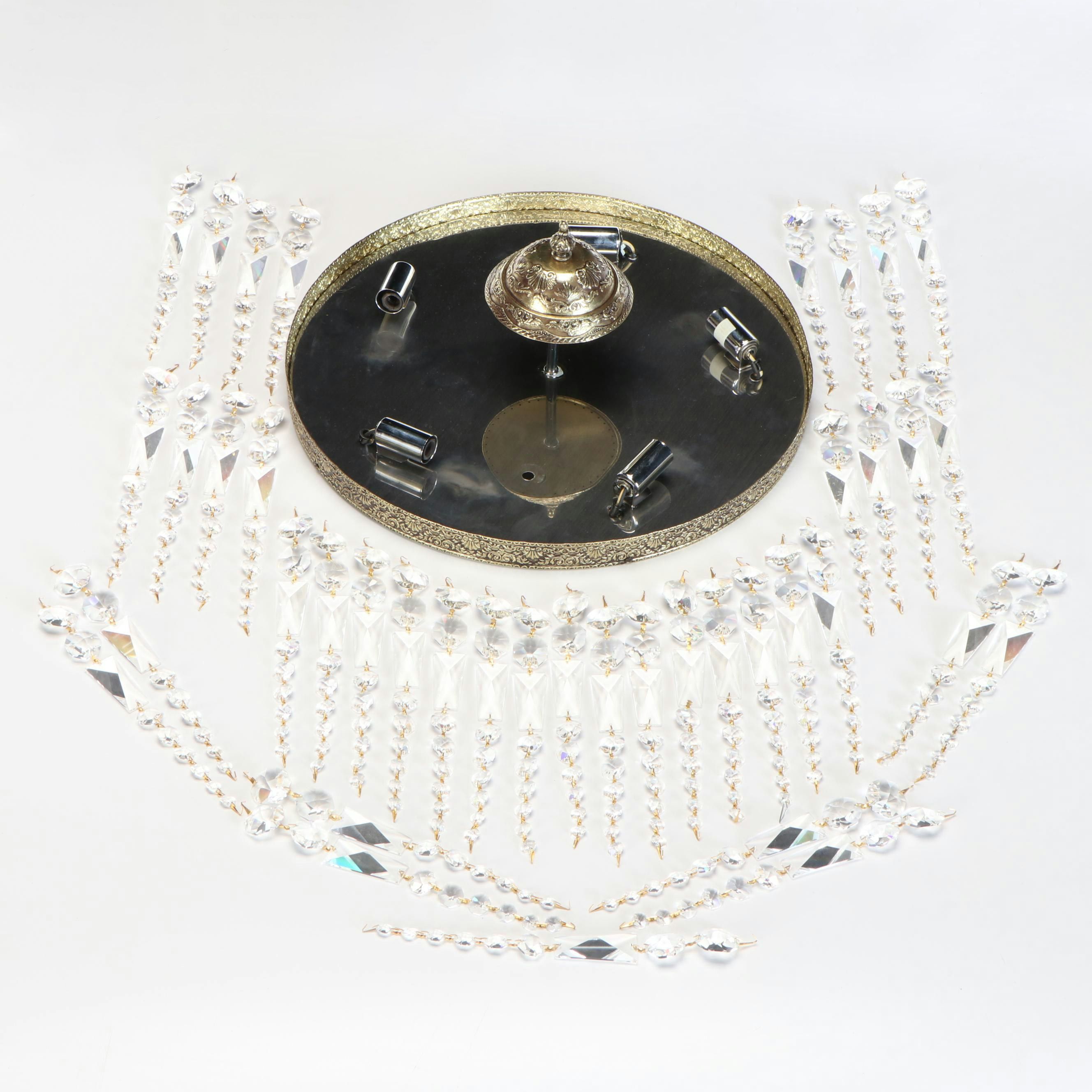 Cincinnati Music Hall Architectural Salvage Crystal Dome Ceiling Light