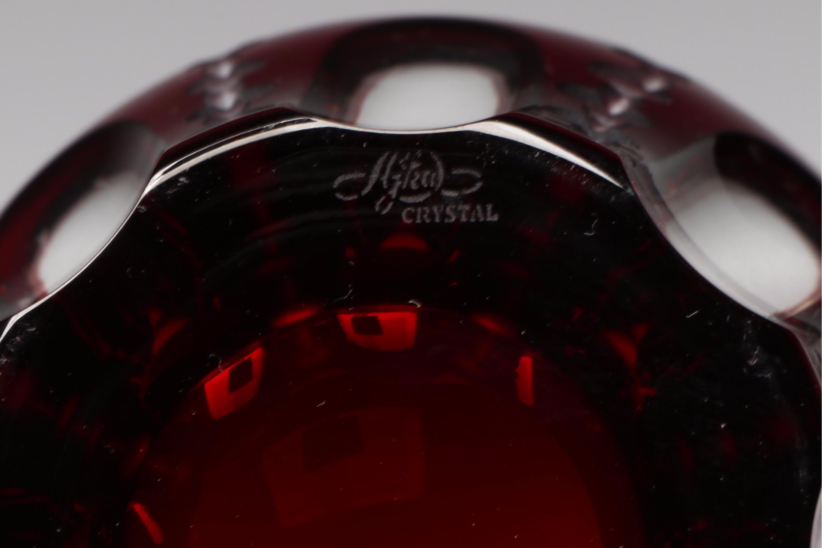 Ajka Crystal Ruby Cut to Clear Tumblers