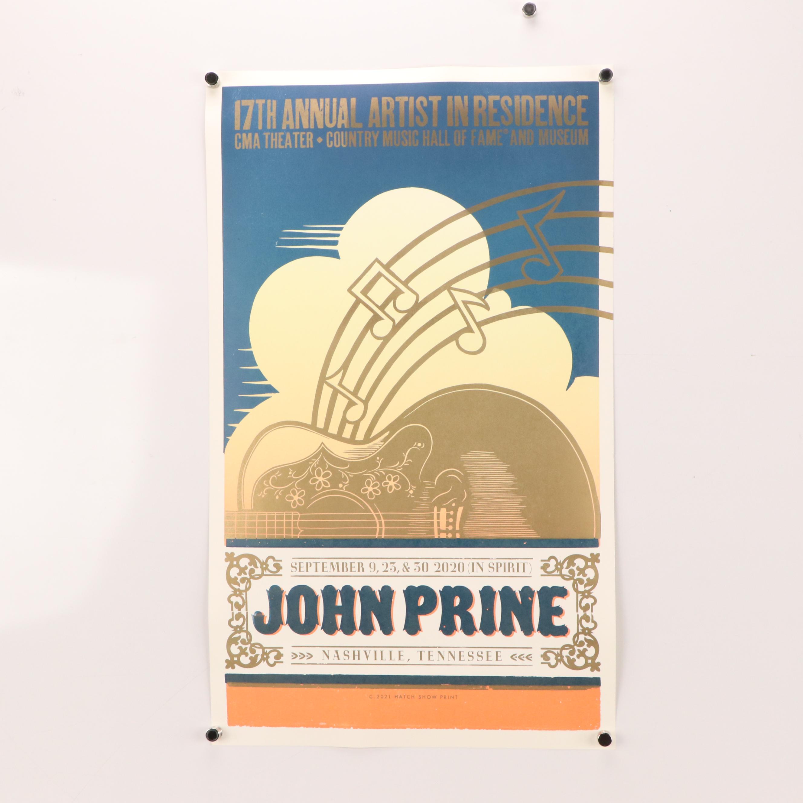 Hatch Show Print Relief Posters for John Prine and More, 2020 and 2021