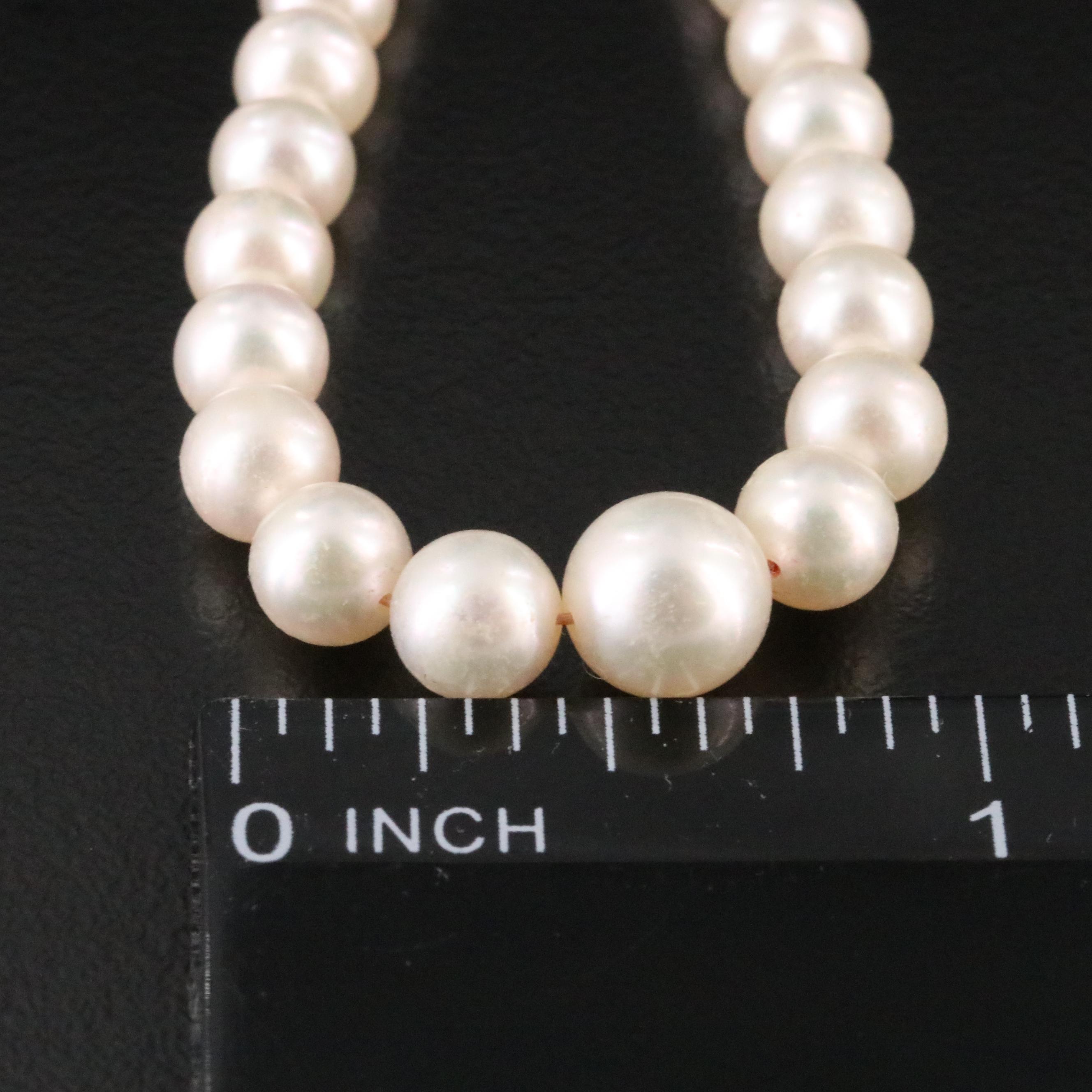Mikimoto Graduated Pearl Necklace with Sterling Clasp
