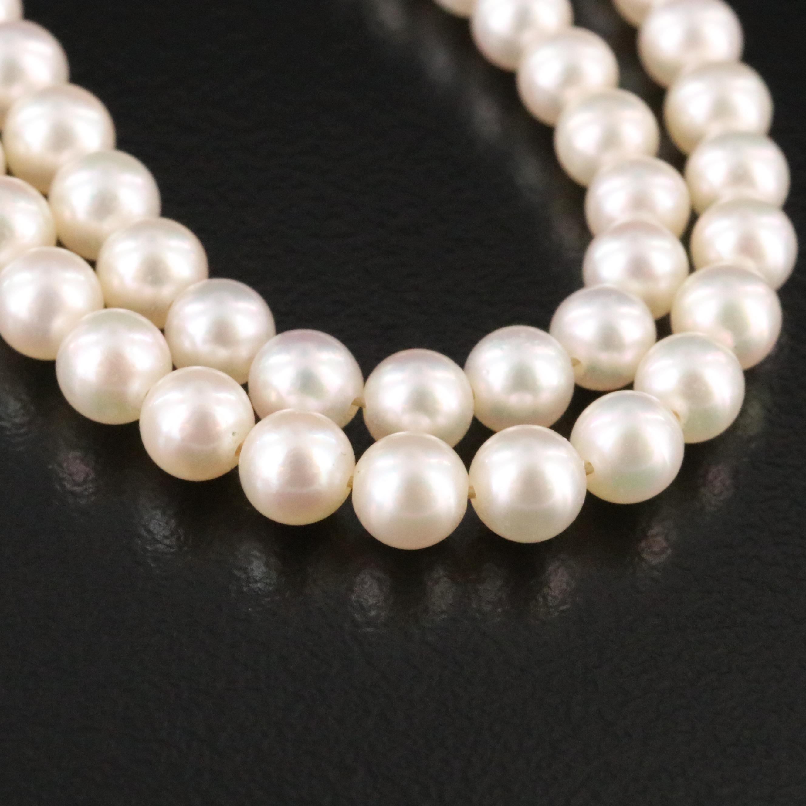 Mikimoto Graduated Pearl Necklace with Sterling Clasp