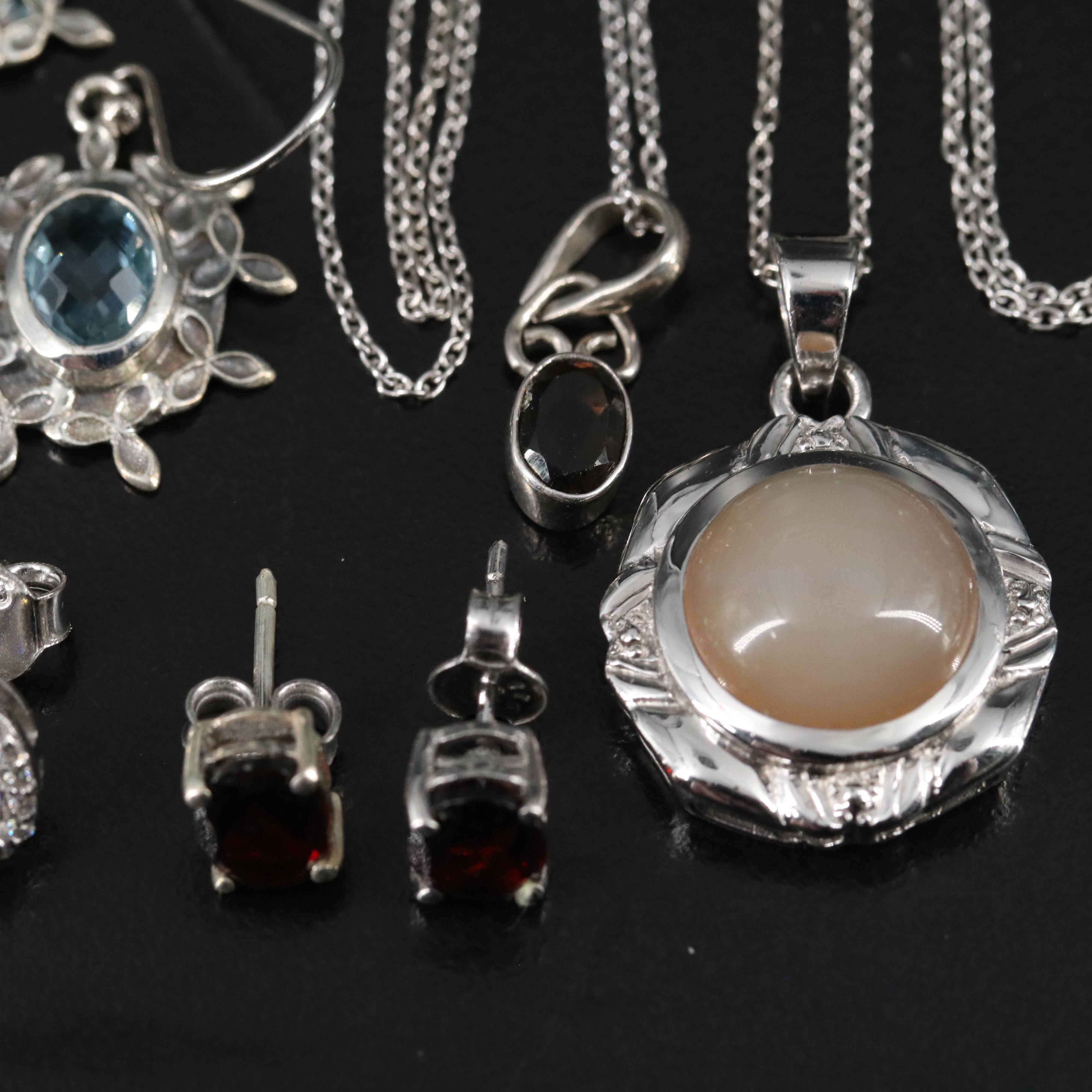 14 Assorted Sterling Silver Rings, Necklaces, Earrings, and Pendants