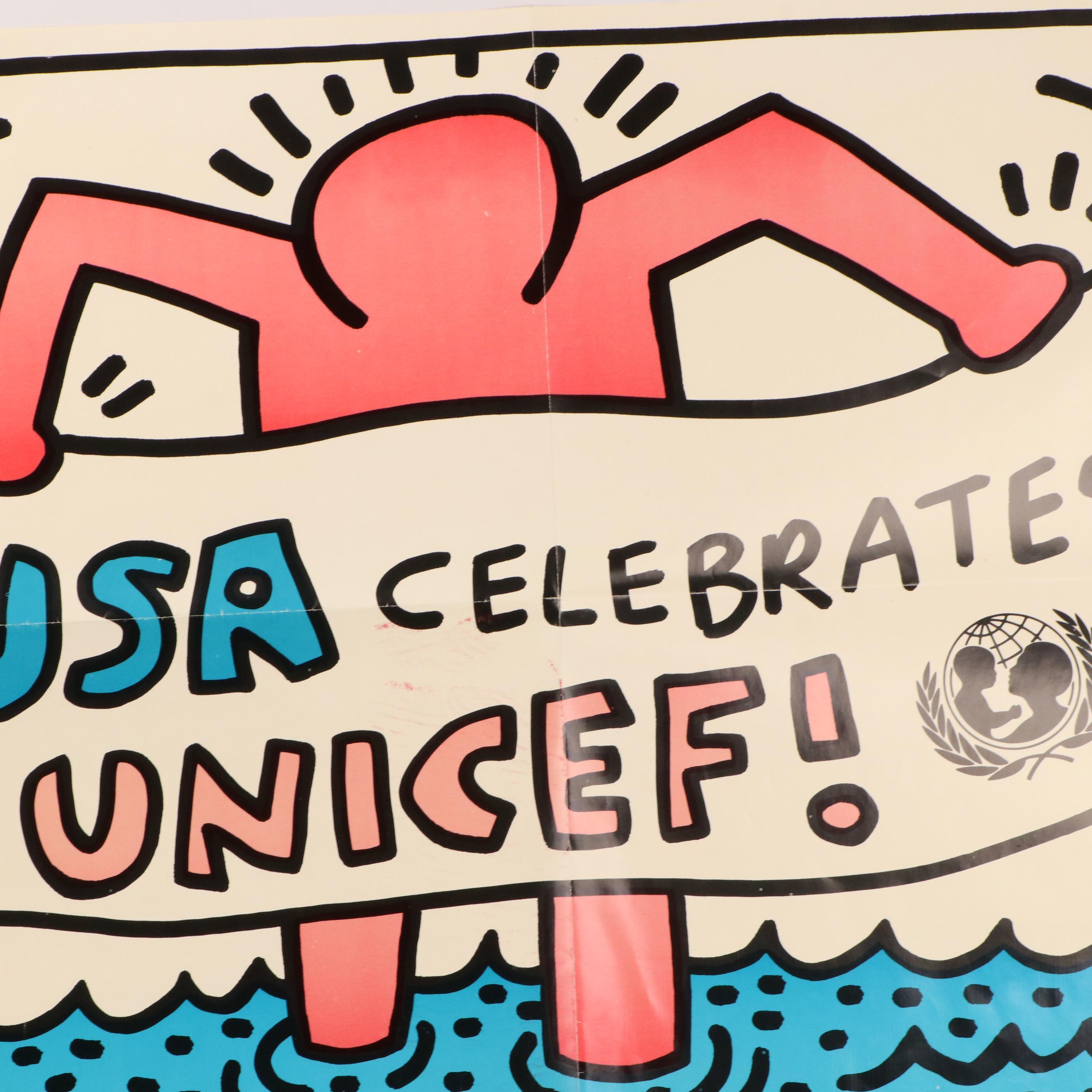 After Keith Haring Offset Poster "USA Celebrate UNICEF!", More