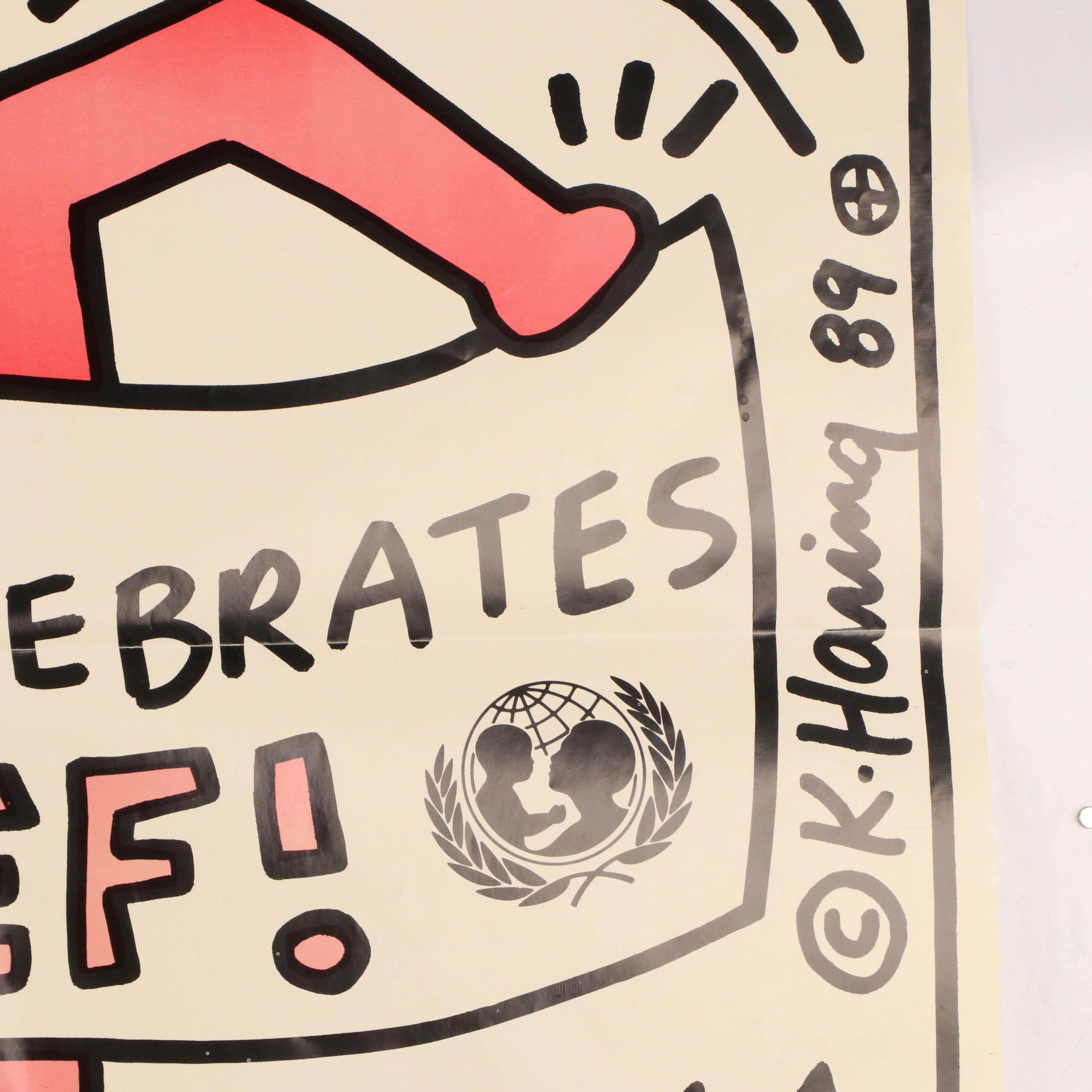 After Keith Haring Offset Poster "USA Celebrate UNICEF!", More