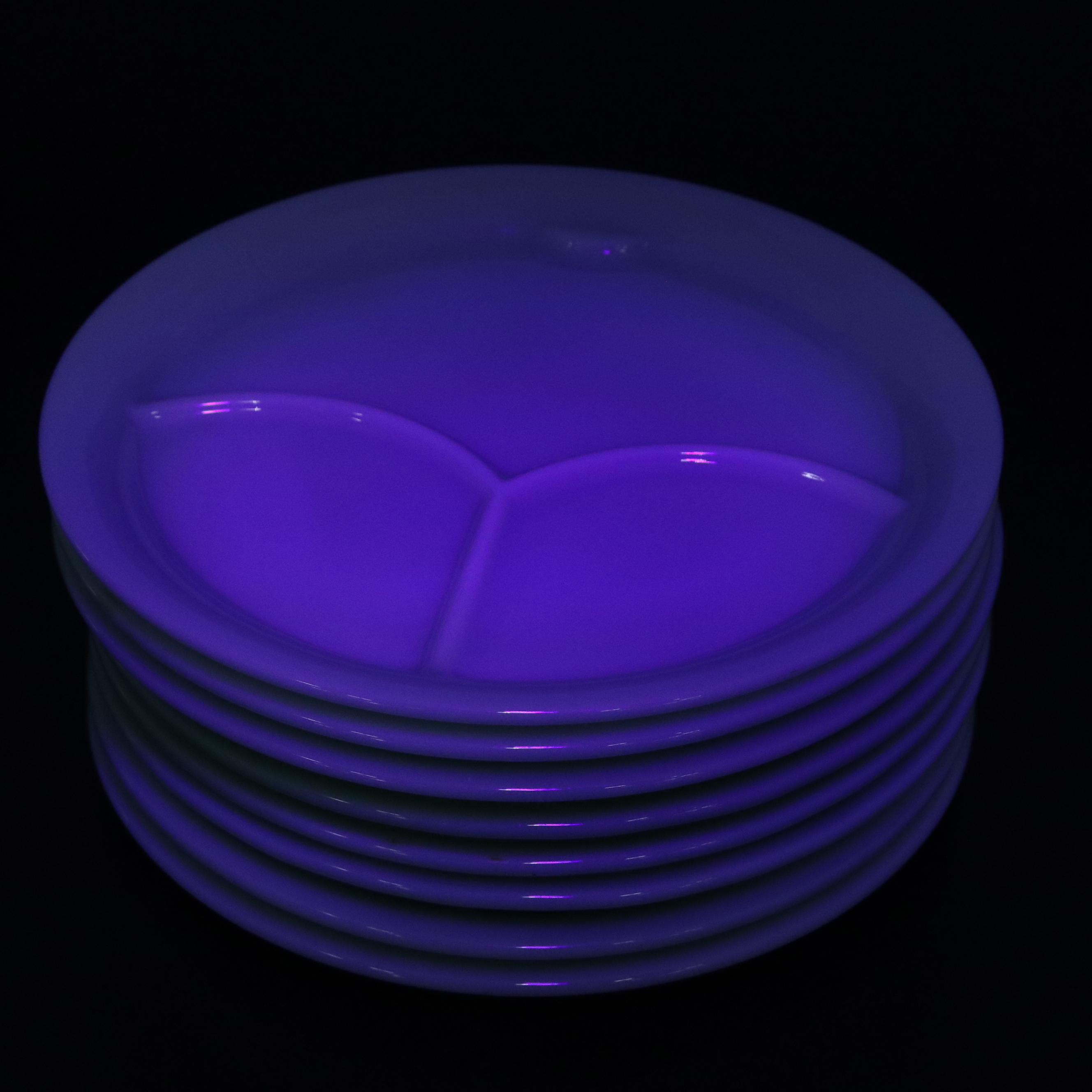 Anchor Hocking Fire-King Jadeite Glass Grill Plates, Mid to Late 20th Century