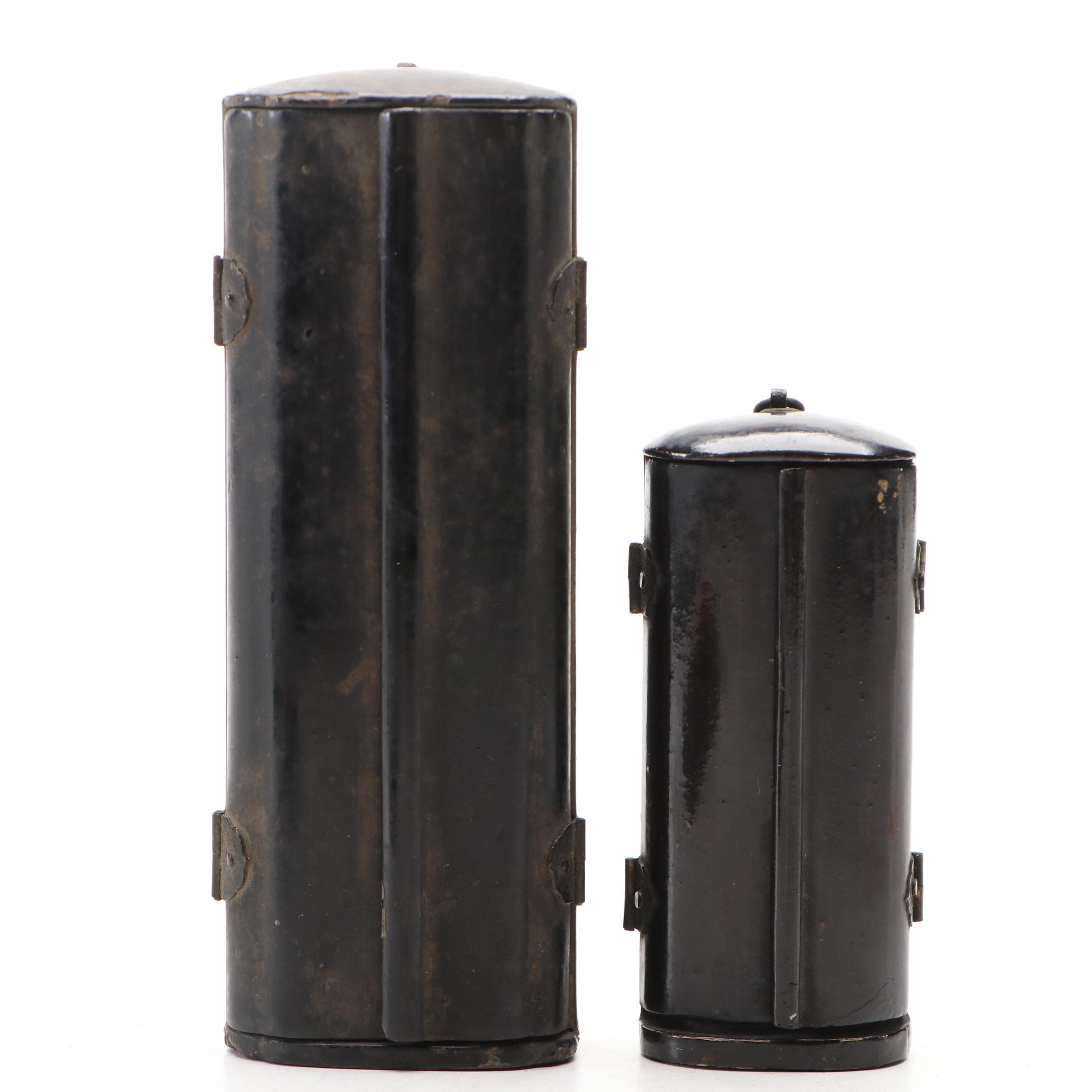 Japanese Resin Zushi Shrines with Hand-Carved Amitabha Buddha Figures