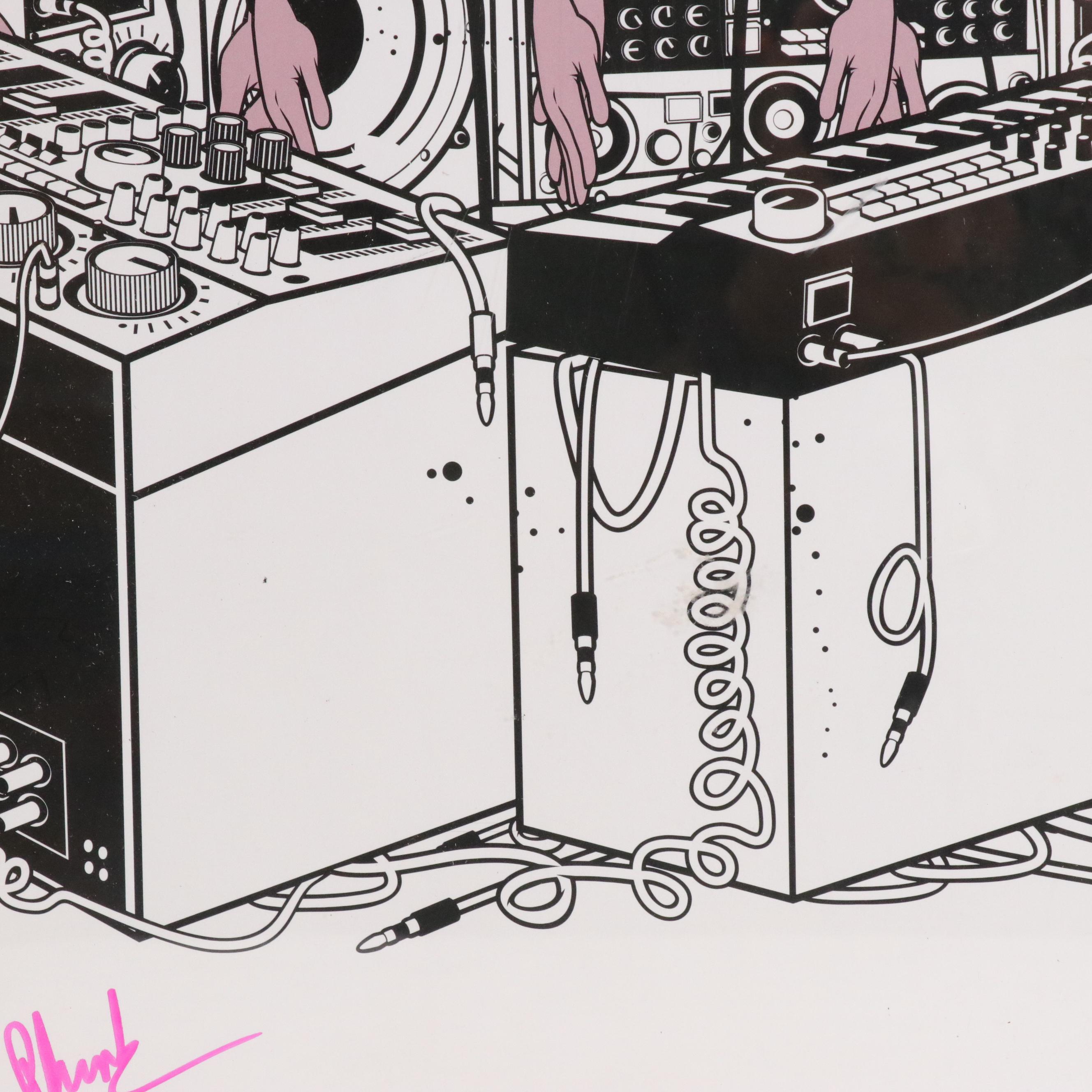 Phunk Studio Zune Originals Offset Lithograph "DJ Ultra," Late 20th Century