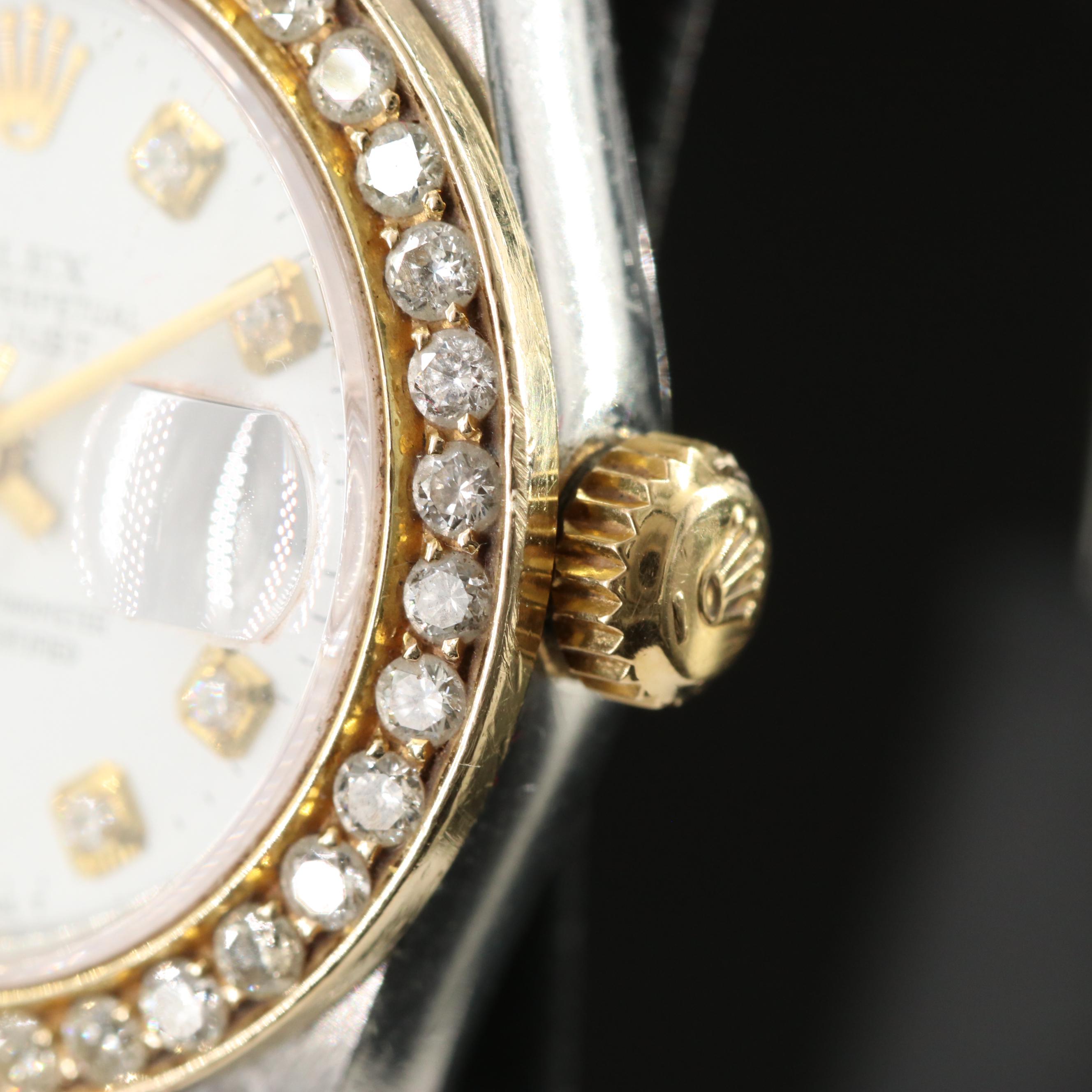 1997 Rolex Custom Diamond Bezel and Cubic Zirconia Dial Datejust Watch