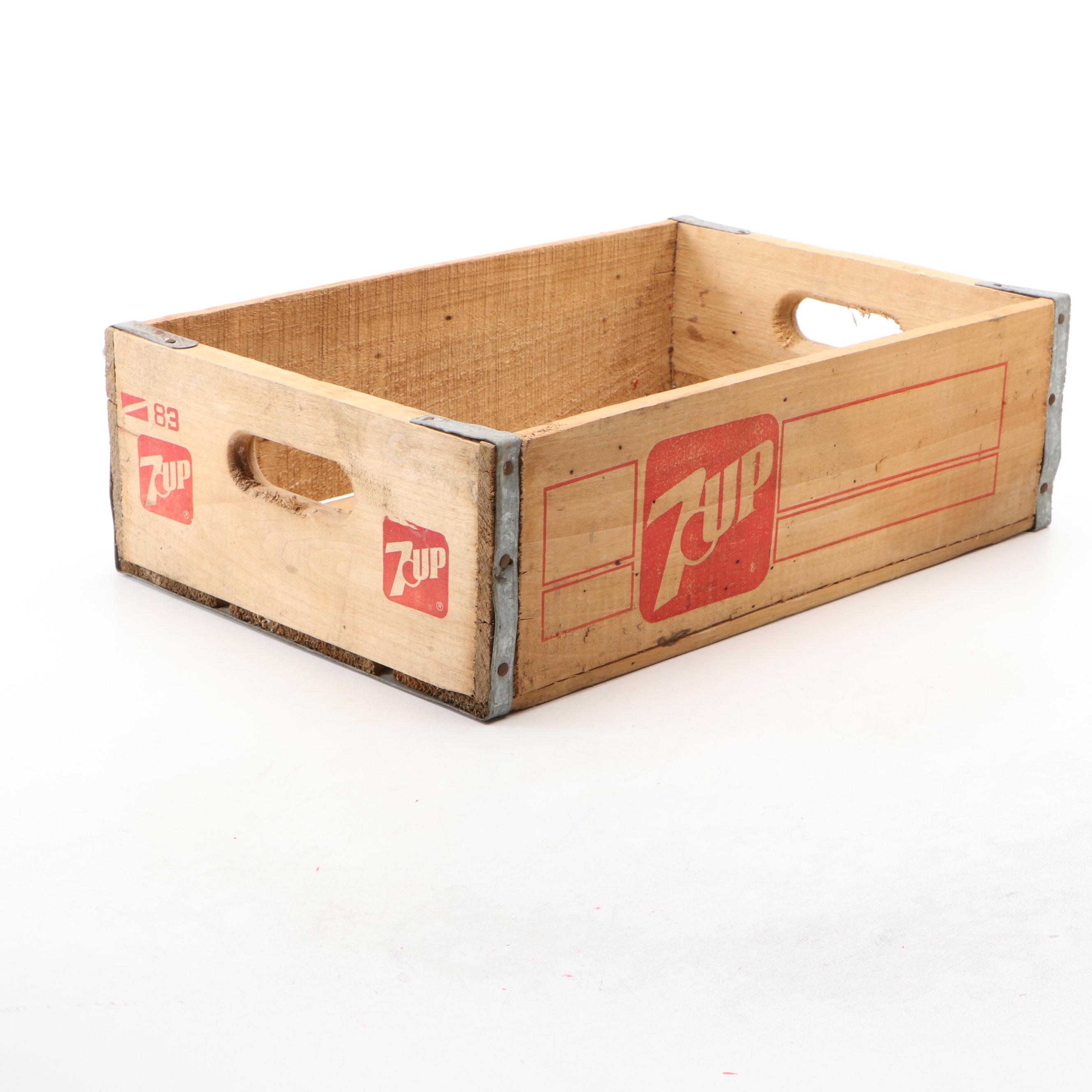 Coca-Cola and 7UP Wooden Advertising Crates, Mid to Late 20th Century