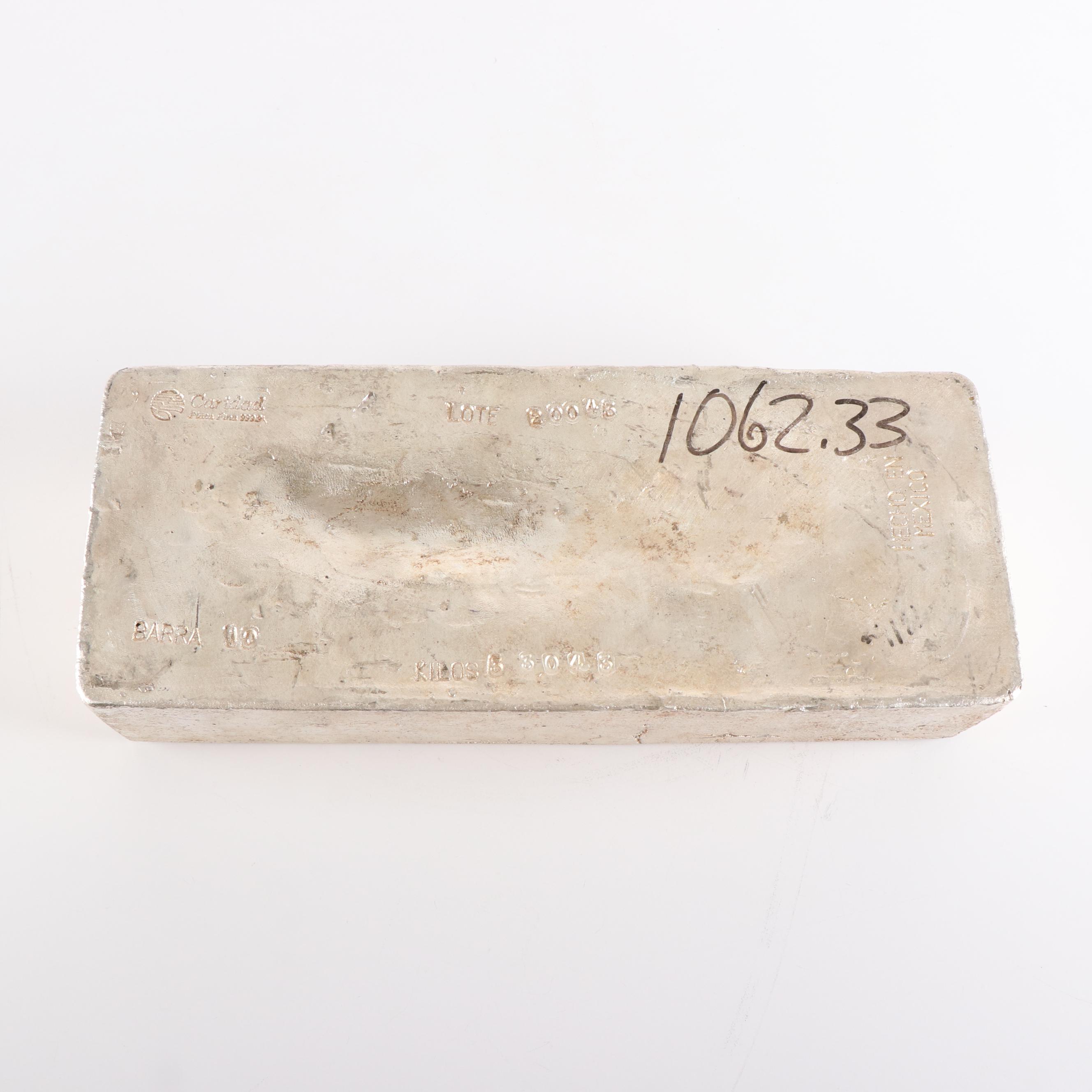 1,062 Troy Ounce Fine Silver Bar