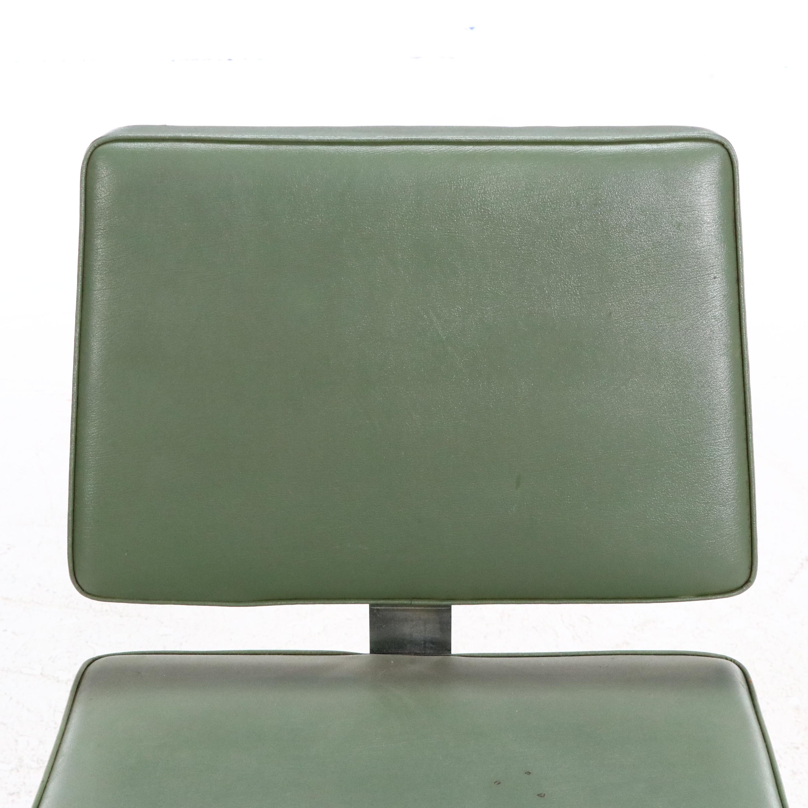 Signore Inc. Mid Century Modern Metal and Vinyl Side Chair