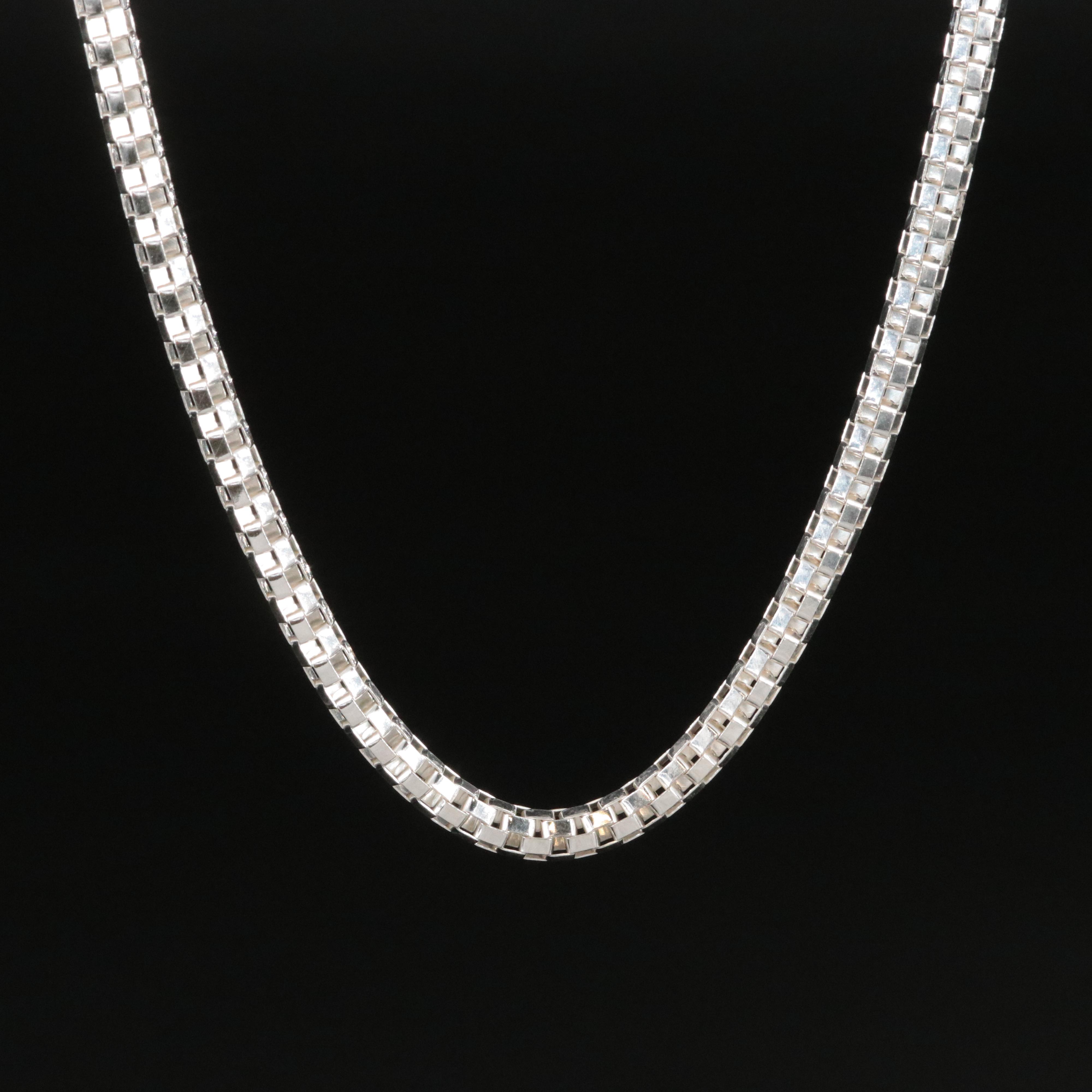 Sterling Wide Mesh Necklace