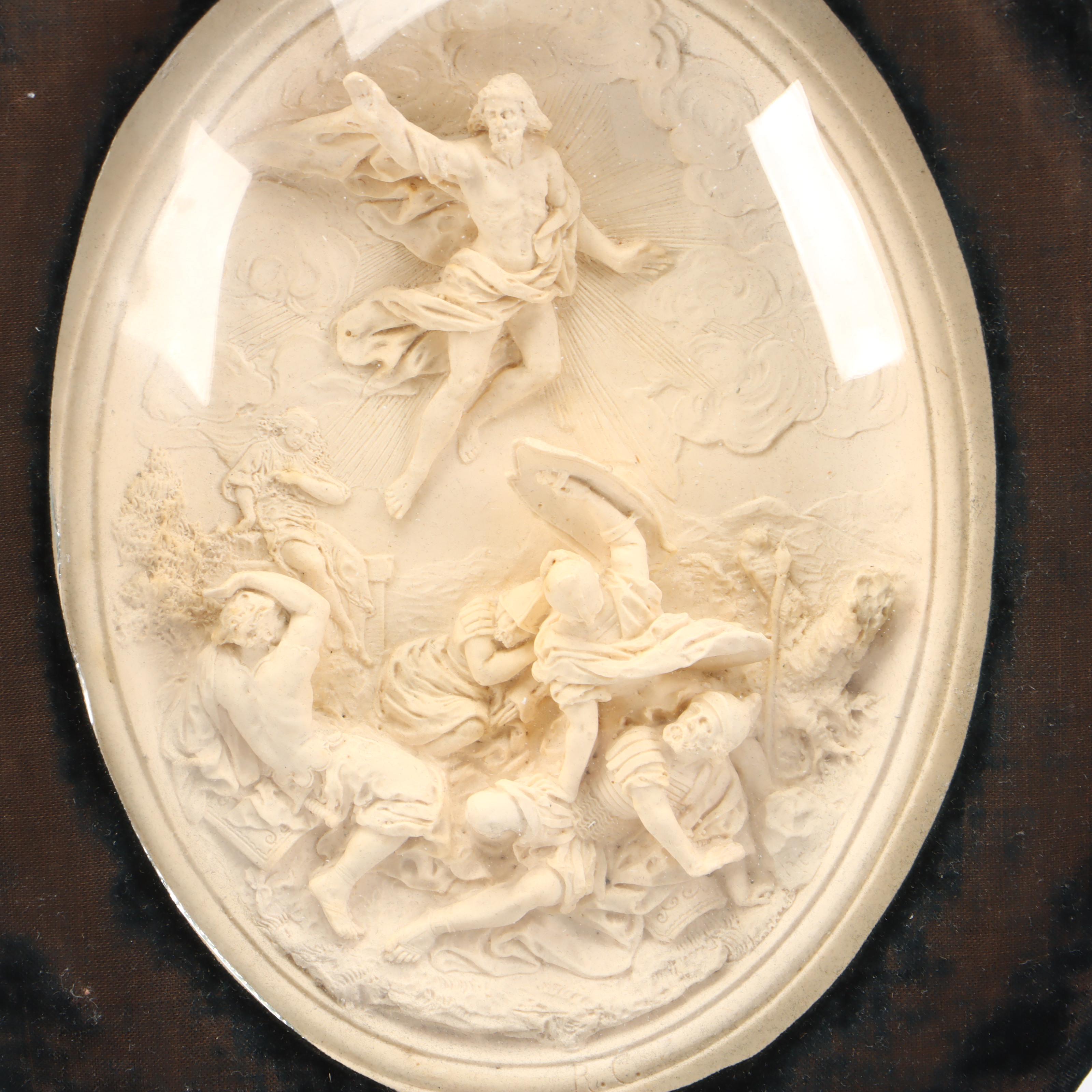 European Framed Craved Meerschaum 12th and 15th Station of The Cross Scenes