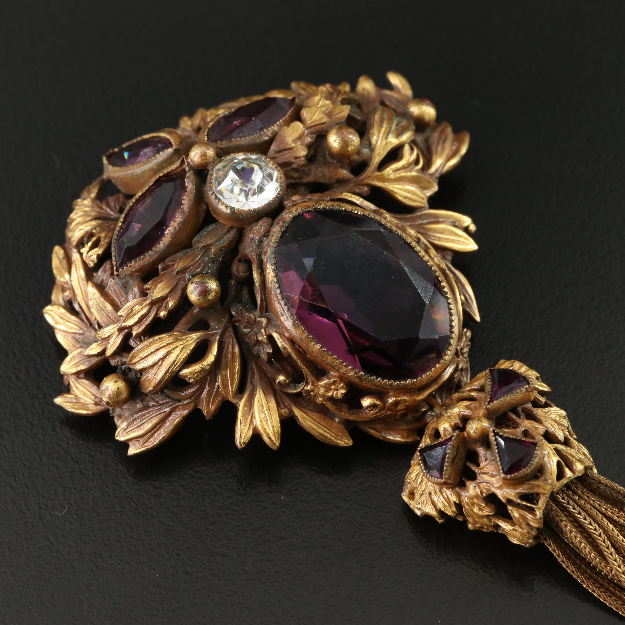 1930s Joseff of Hollywood Tassel Converter Brooch