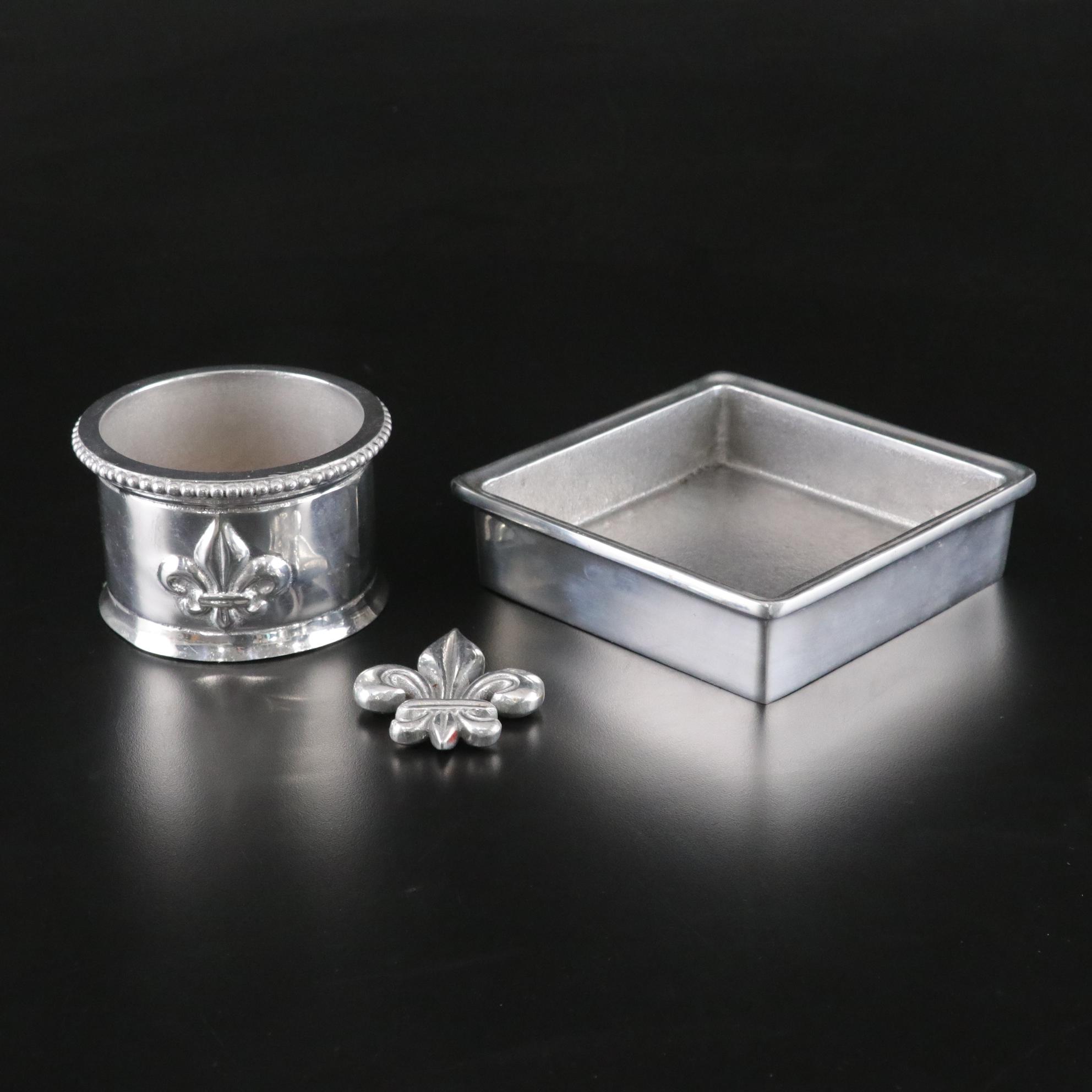 Arthur Court Barley Twist Aluminum Candle Sticks with Mariposa Accessories