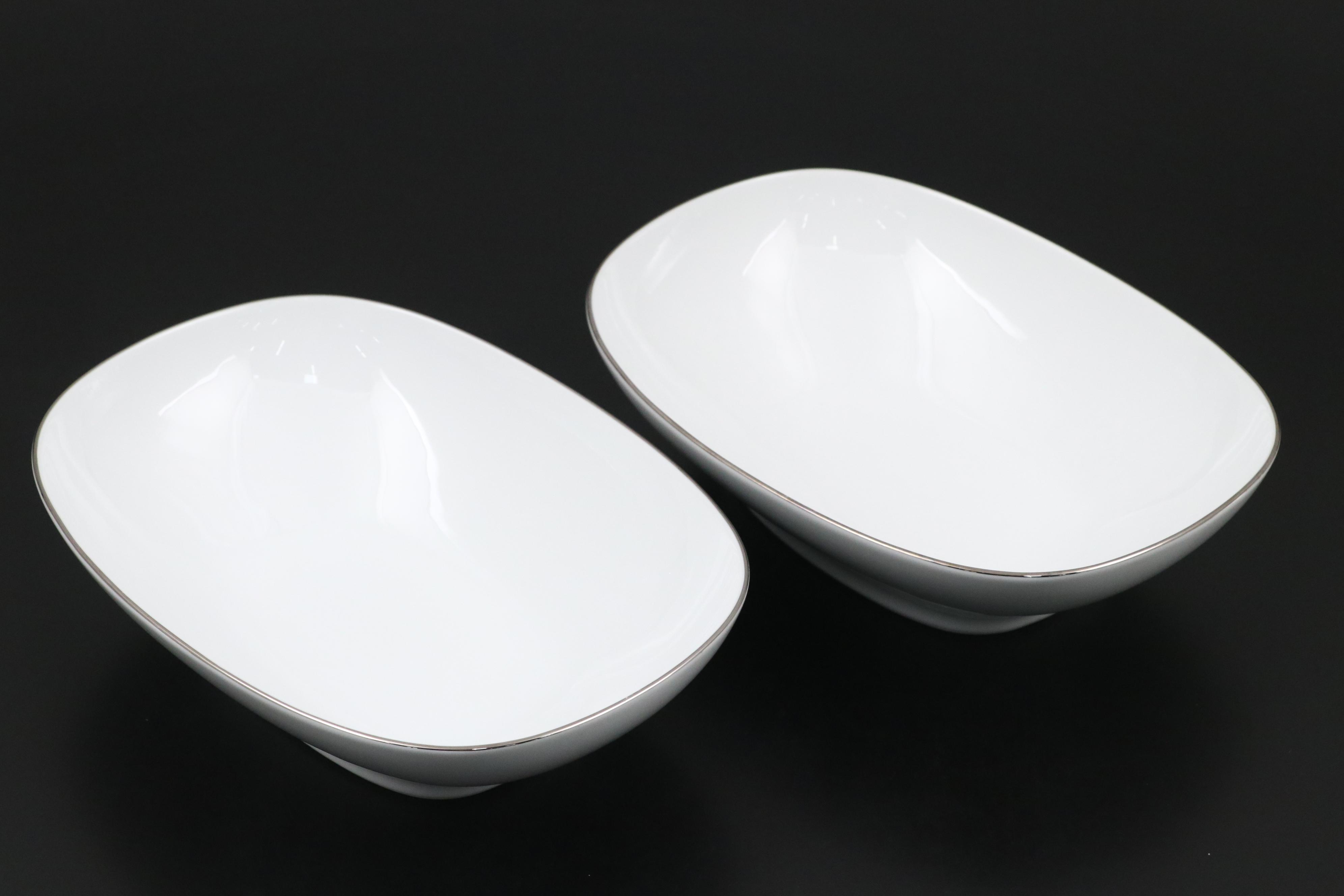 Noritake Porcelain Bowls with Godinger Silver Plate Baskets