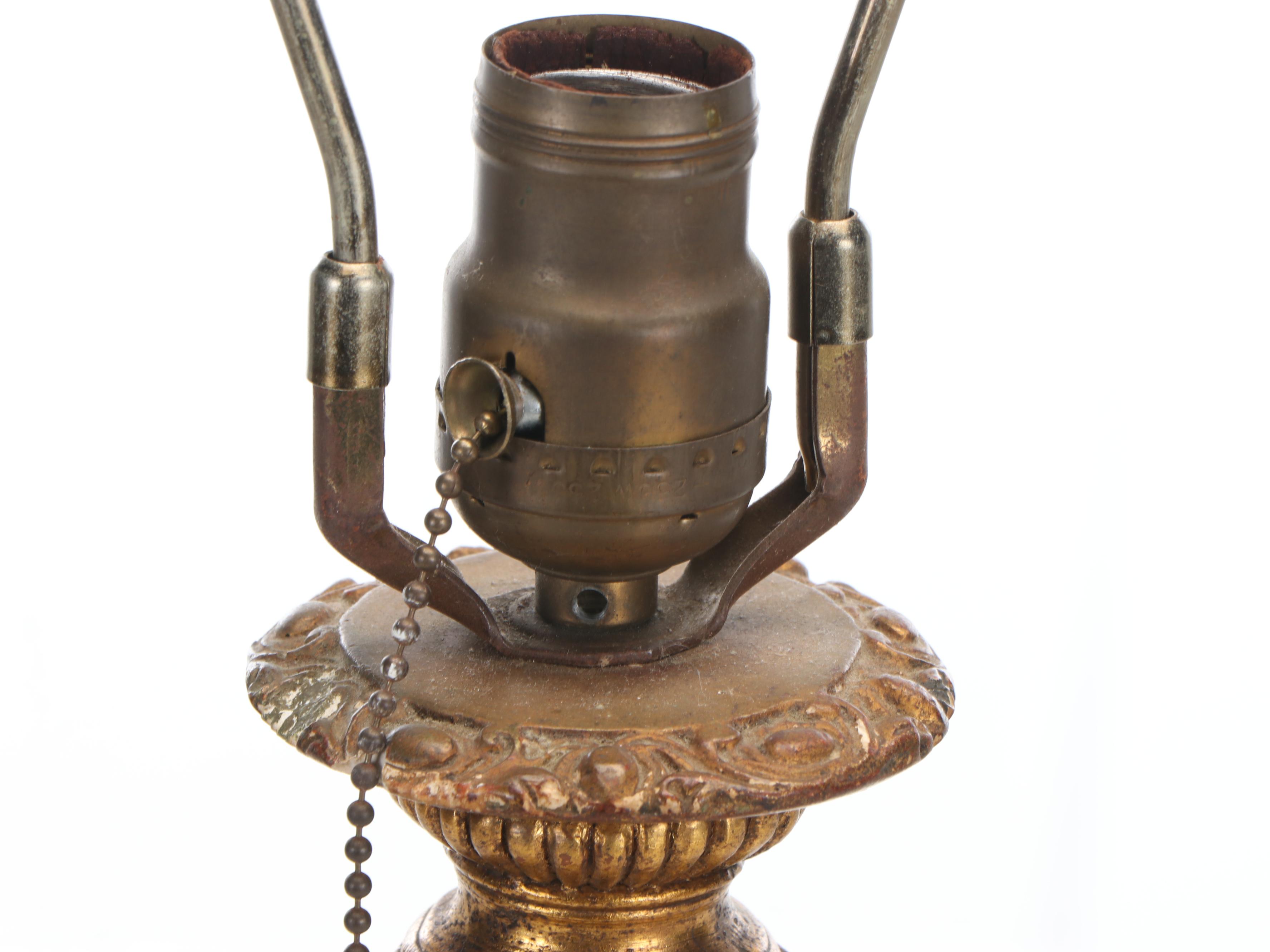 Borghese Rococo Style Ebonized and Giltwood Table Lamp, Mid/Late 20th C.