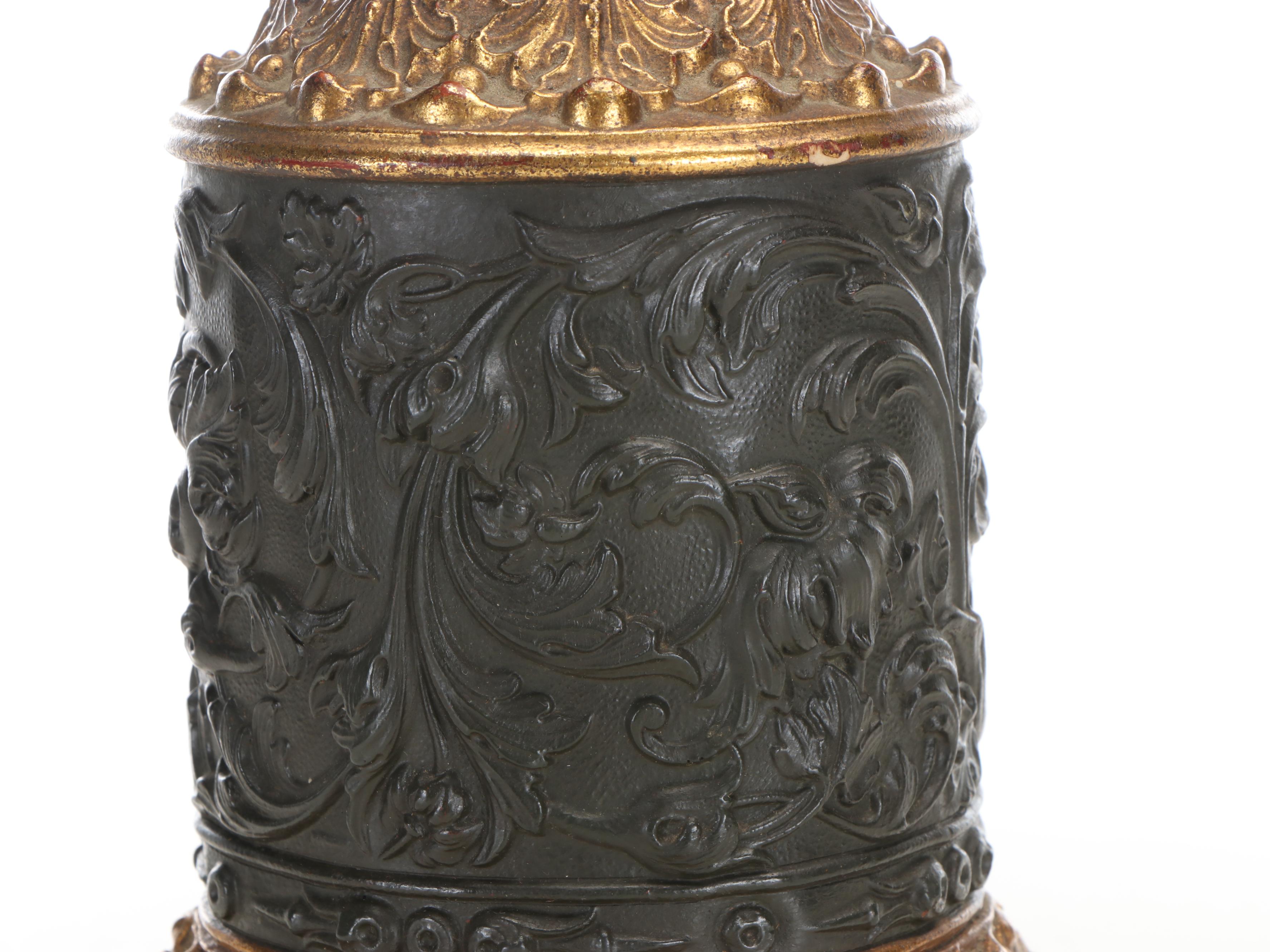 Borghese Rococo Style Ebonized and Giltwood Table Lamp, Mid/Late 20th C.