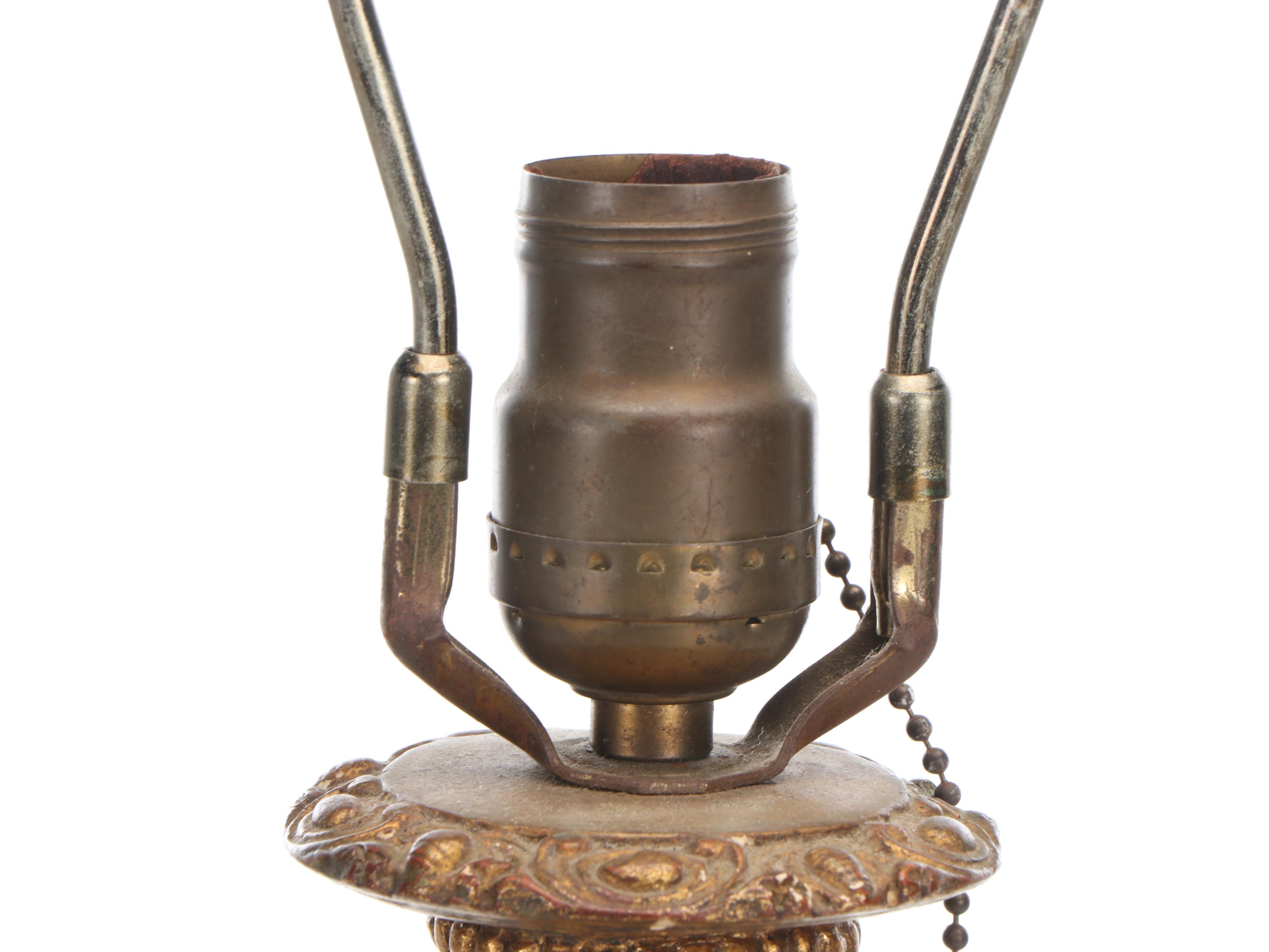 Borghese Rococo Style Ebonized and Giltwood Table Lamp, Mid/Late 20th C.