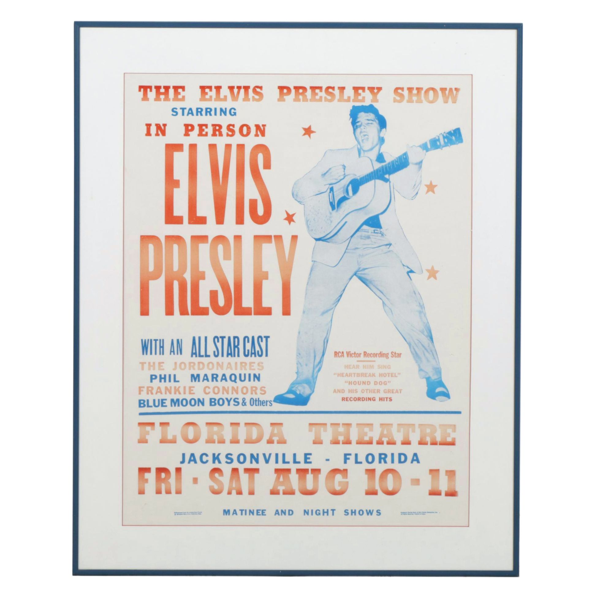 Elvis Presley Florida Concert Poster Reproduction In Chromolithographic Style